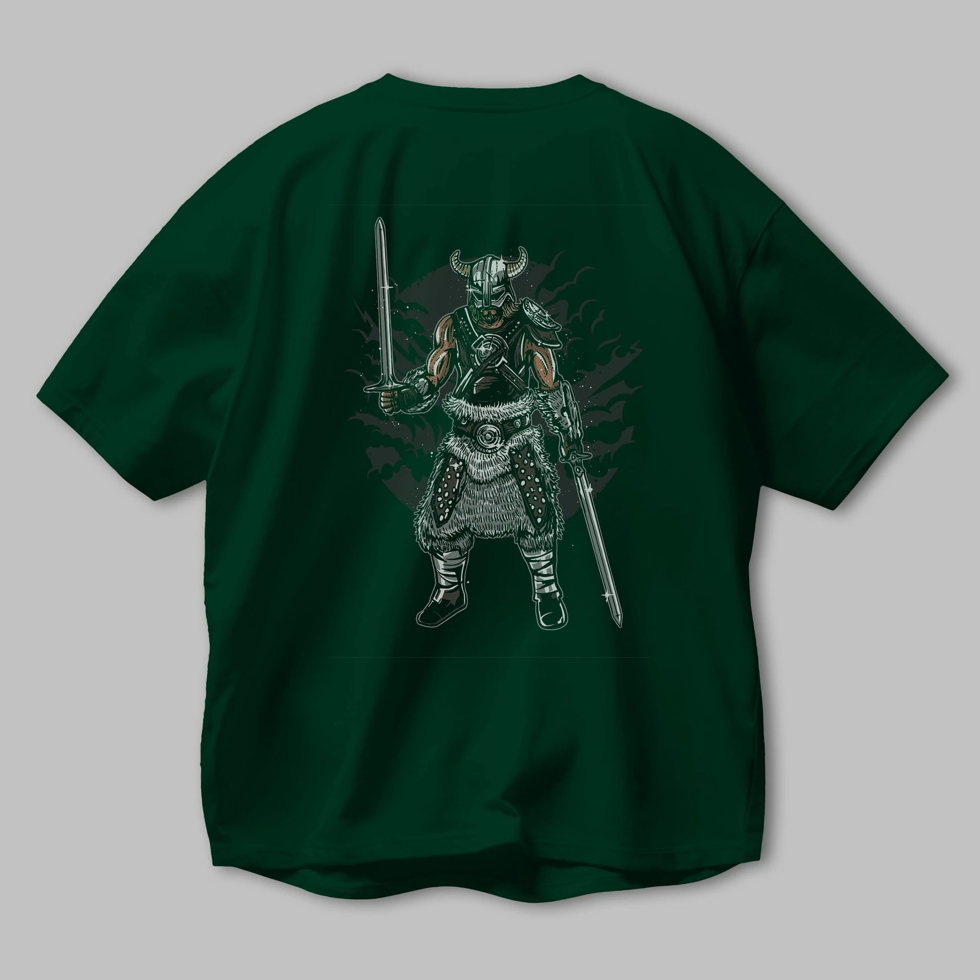Dark Viking Arka Baskılı Oversize t-shirt Erkek Kadın Unisex %100 Pamuk