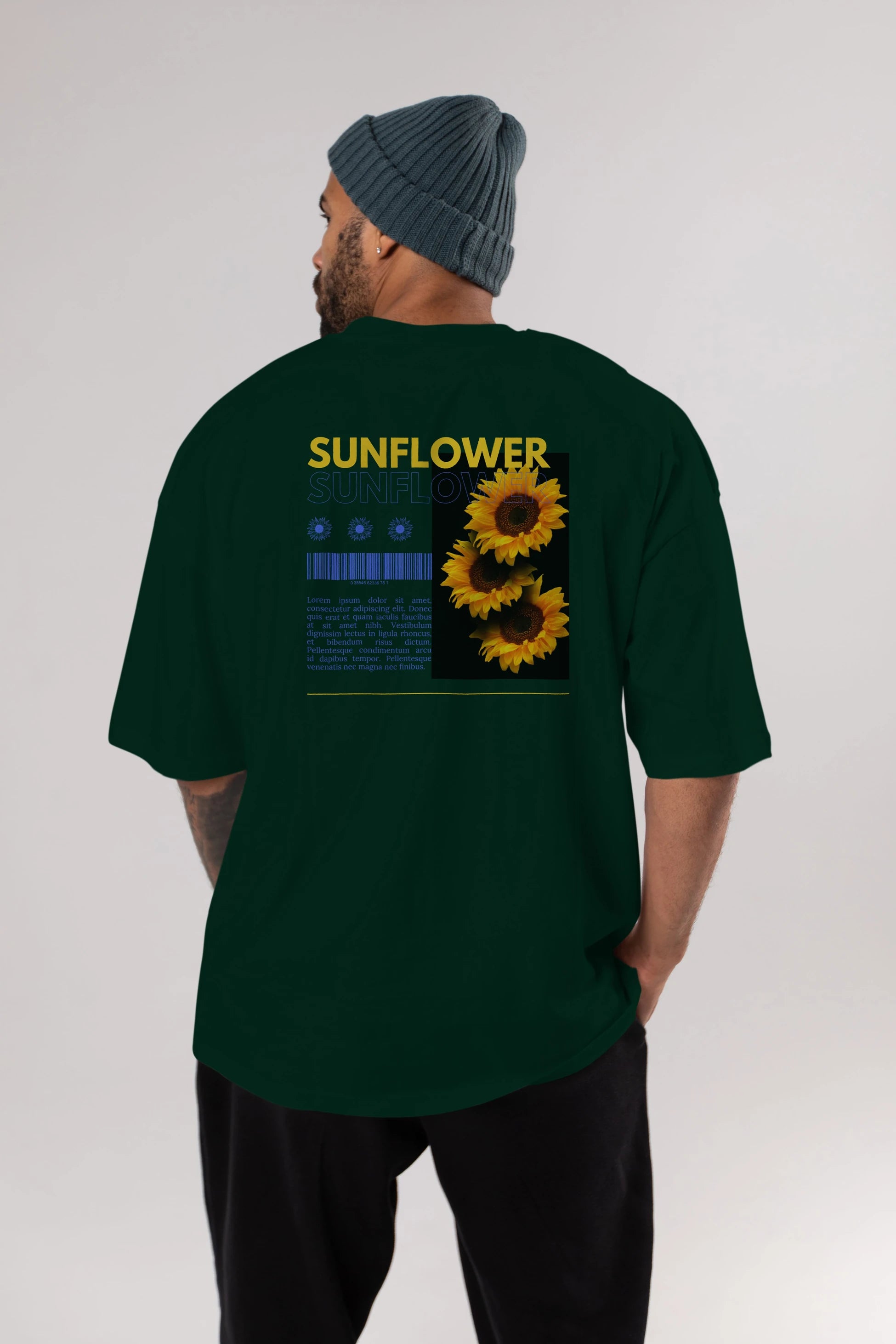 Sunflower Arka Baskılı Oversize t-shirt Erkek Kadın Unisex