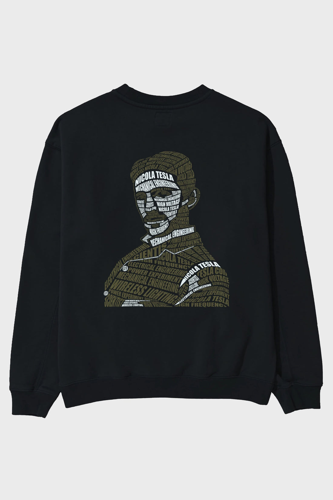 Nikola Tesla Calligram Arka Baskılı Oversize Sweatshirt Erkek Kadın Unisex