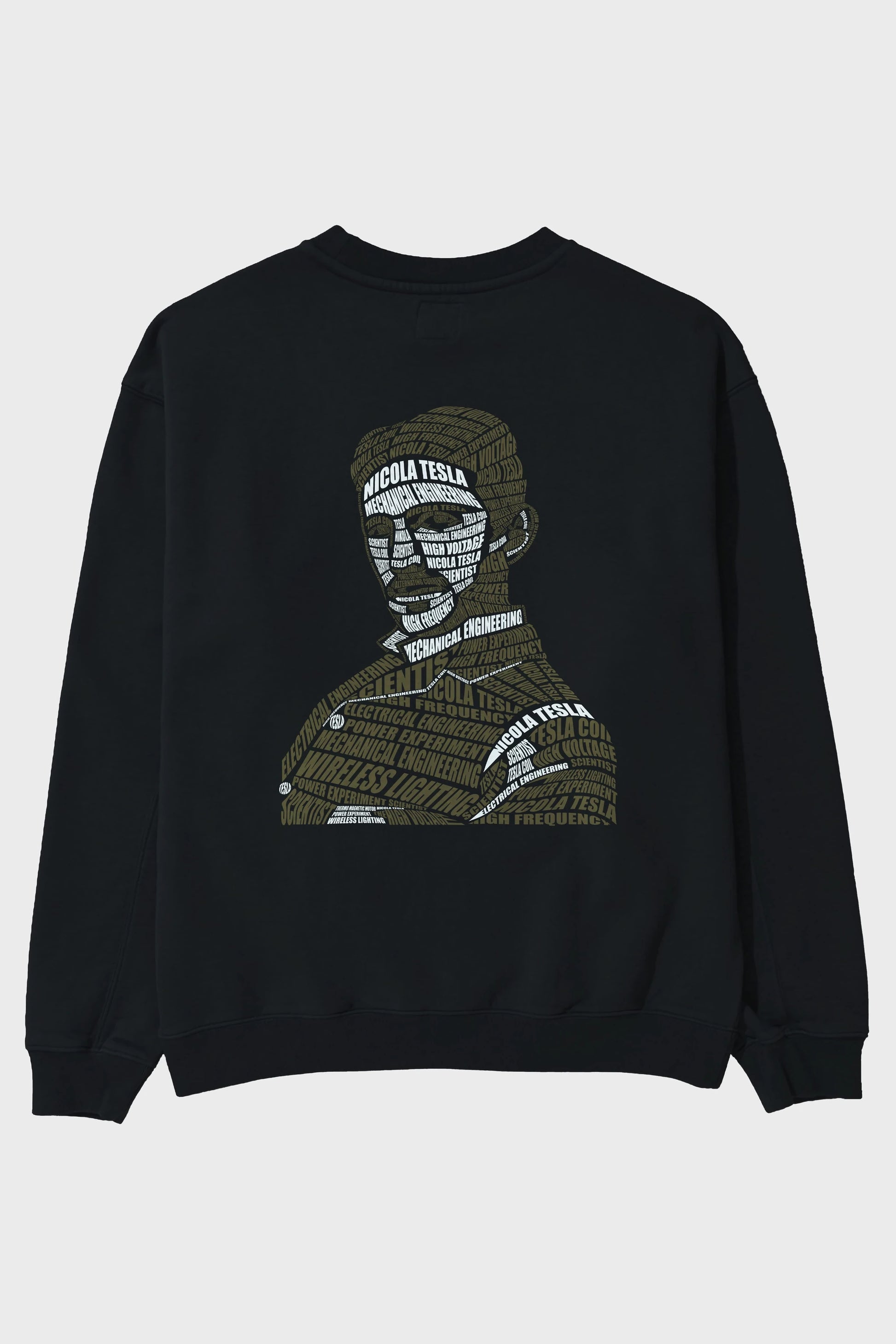 Nikola Tesla Calligram Arka Baskılı Oversize Sweatshirt Erkek Kadın Unisex