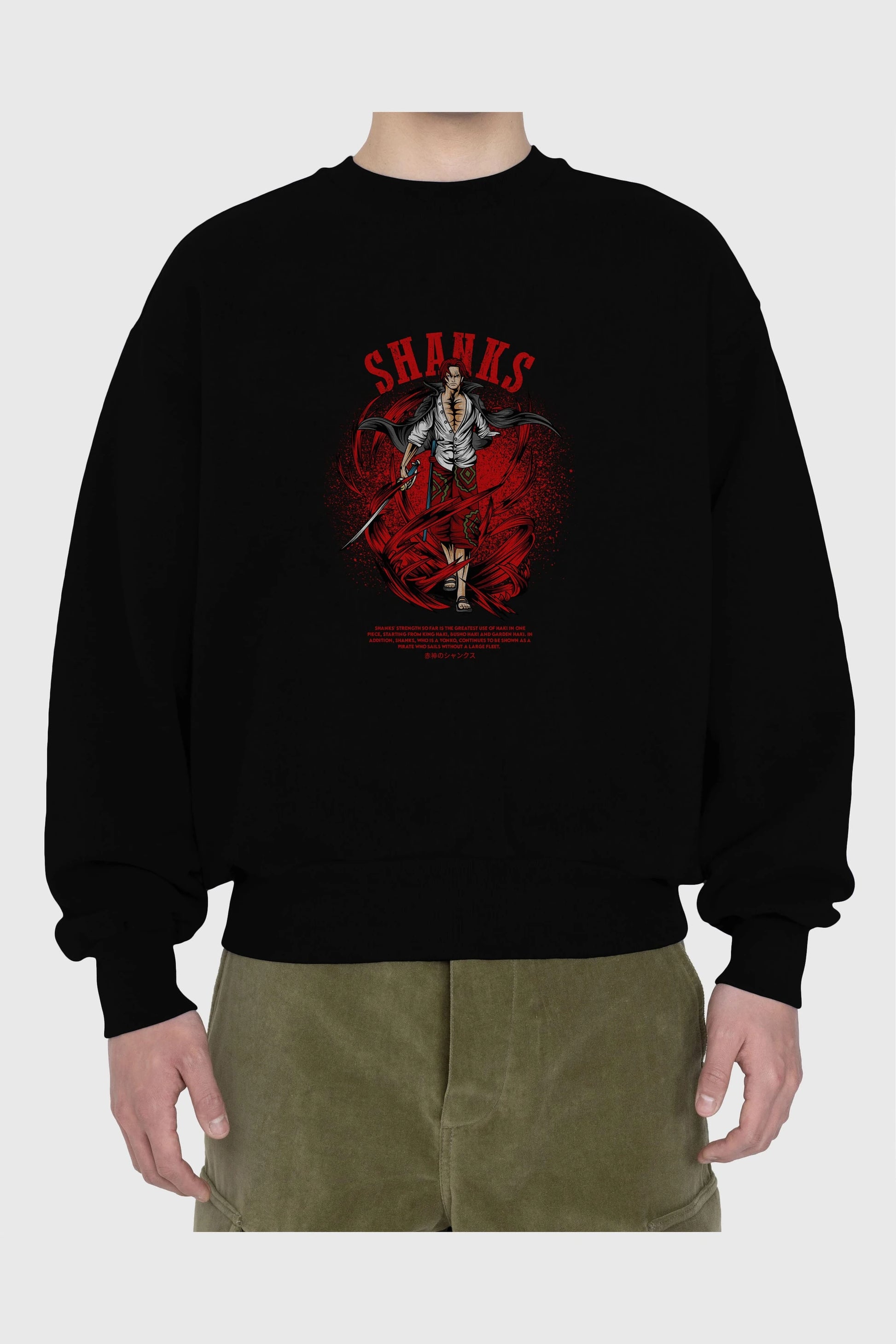 Shanks Anime Ön Baskılı Oversize Sweatshirt Erkek Kadın Unisex