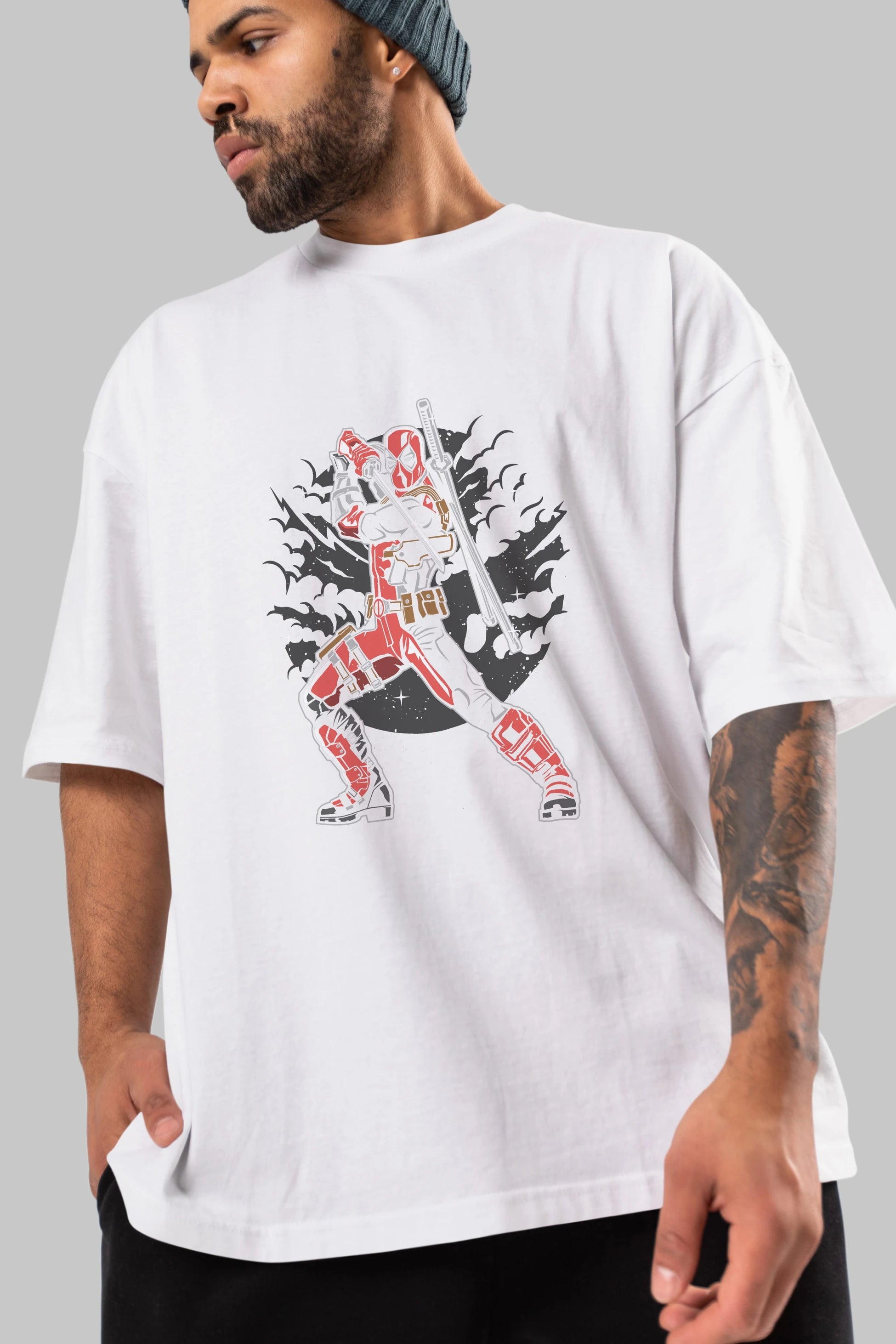 Deadpool Ön Baskılı Oversize t-shirt Erkek Kadın Unisex %100 Pamuk tişort