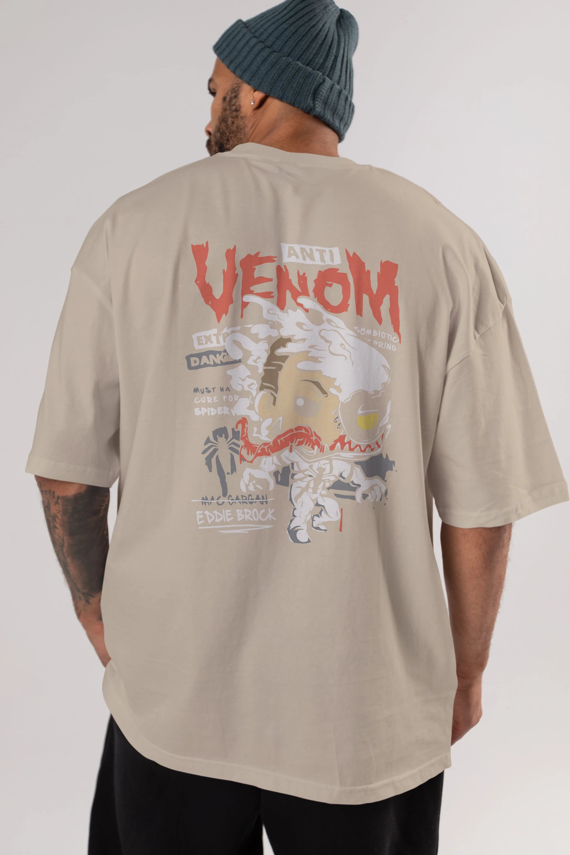 Venom (9) Arka Baskılı Oversize t-shirt Erkek Kadın Unisex %100 Pamuk Bisiklet Yaka tişort