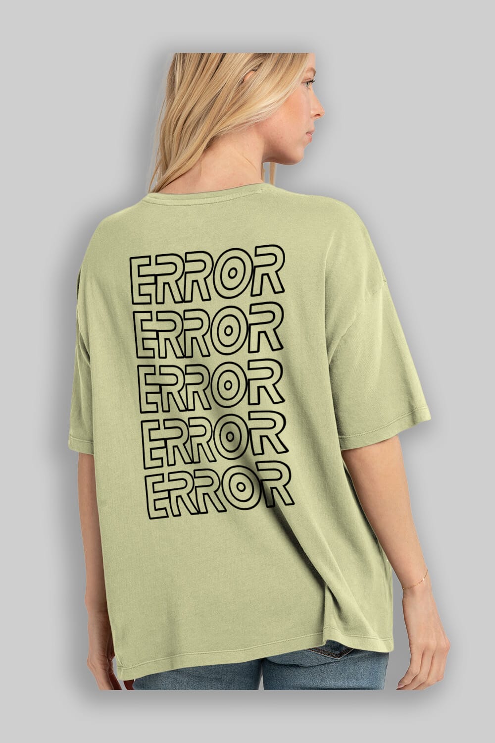 Error Yazılı Arka Baskılı Oversize t-shirt Erkek Kadın Unisex