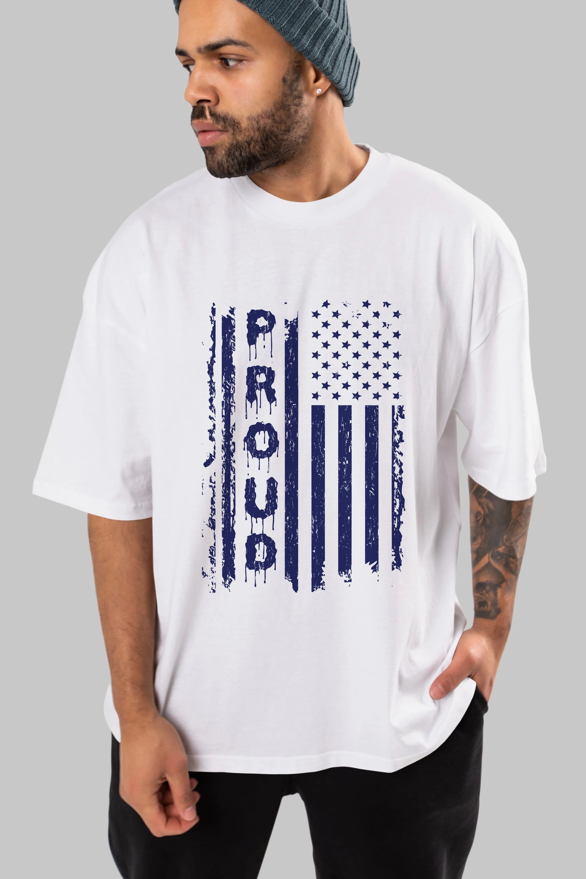 Proud Ön Baskılı Oversize t-shirt Erkek Kadın Unisex
