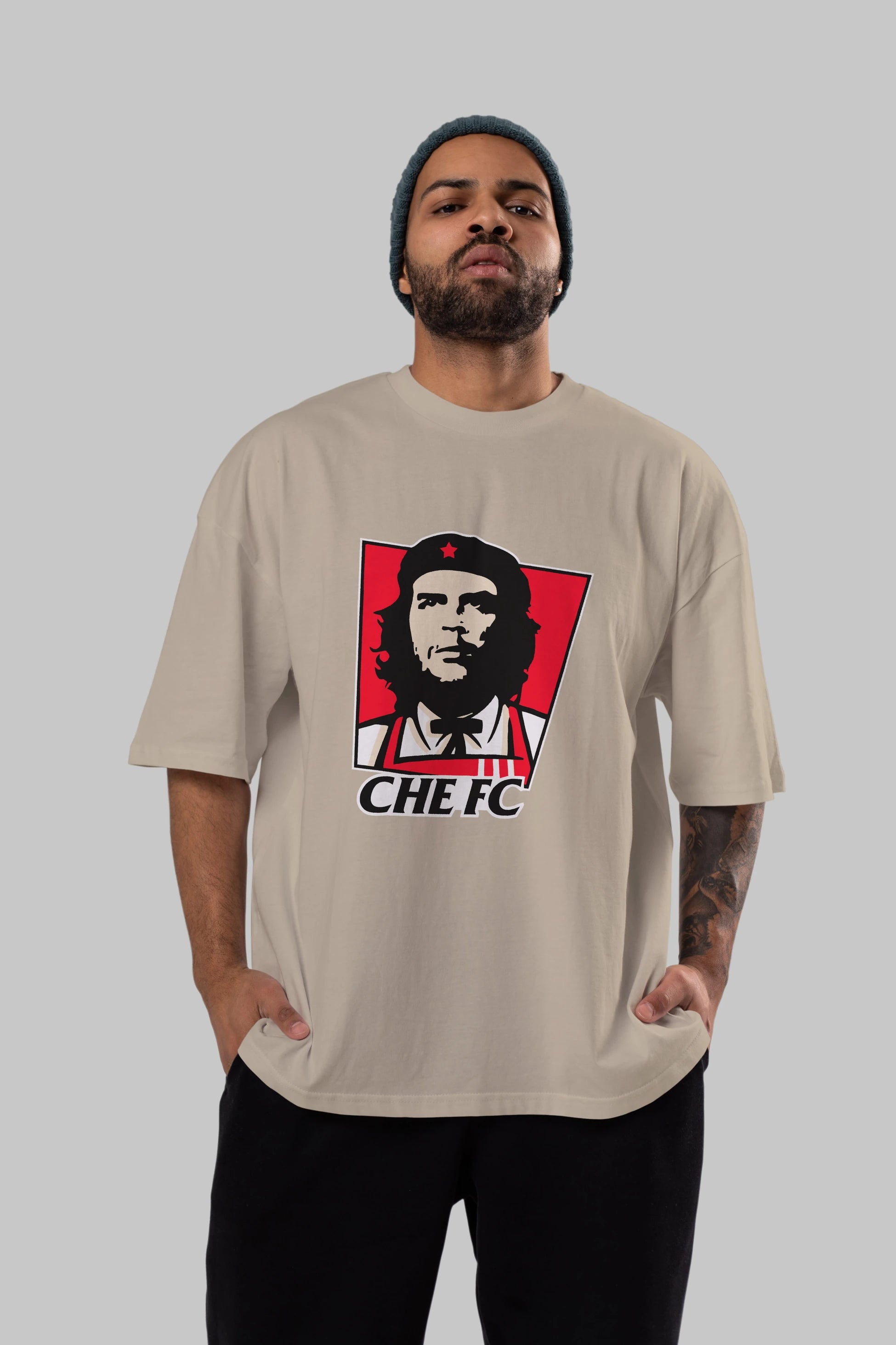 Che FC Ön Baskılı Oversize t-shirt Erkek Kadın Unisex %100 Pamuk Bisiklet Yaka tişort