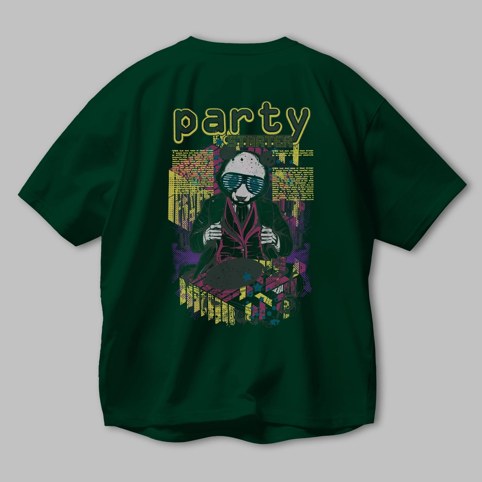Party Starter Arka Baskılı Oversize t-shirt Erkek Kadın Unisex