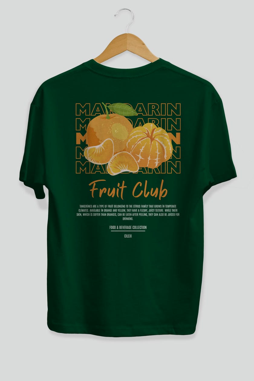 Mandarin Arka Baskılı Oversize t-shirt Erkek Kadın Pamuk Bisiklet Yaka tişort