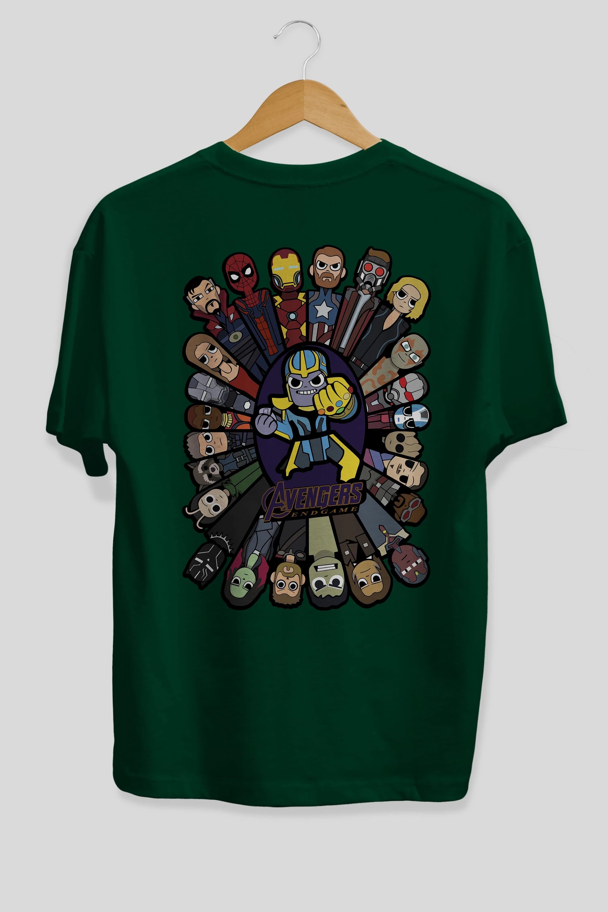 The Avengers (2) Arka Baskılı Oversize t-shirt Erkek Kadın Unisex %100 Pamuk Bisiklet Yaka tişort