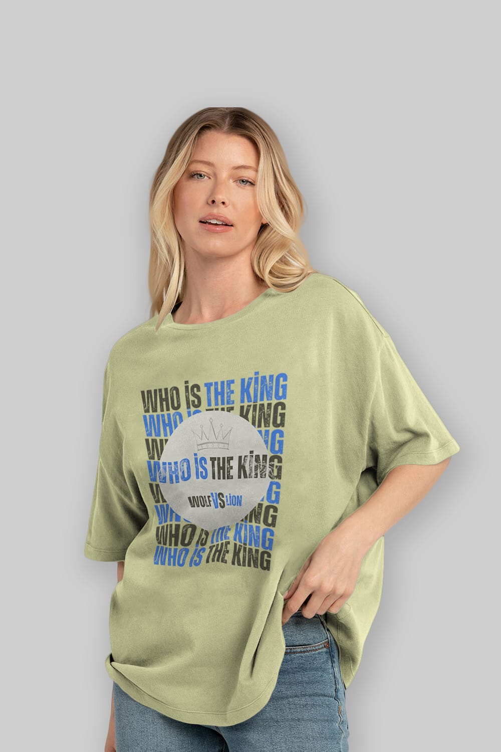 Who Is The King Yazılı Ön Baskılı Oversize t-shirt Erkek Kadın Unisex