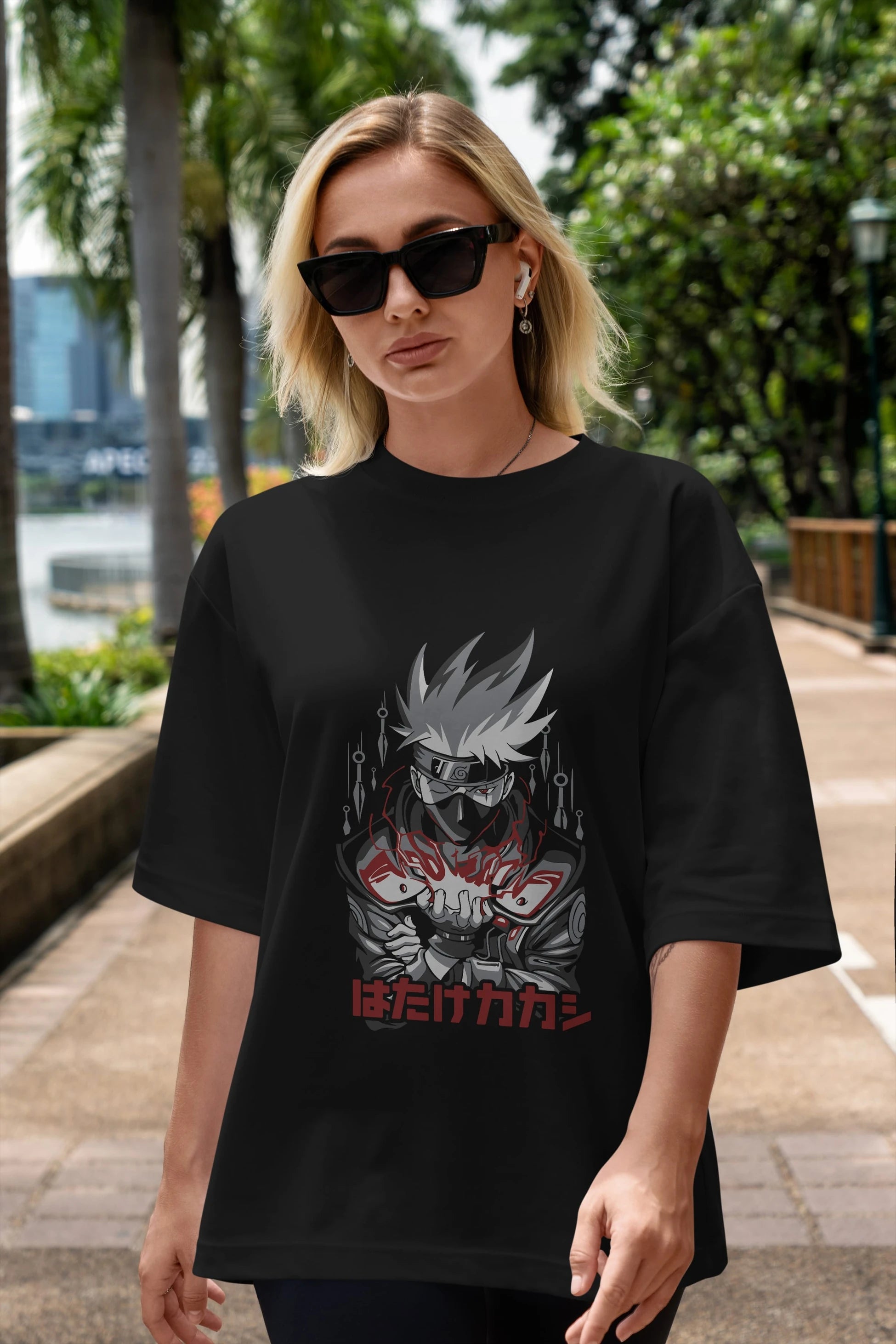 KAKASHI HATAKE NARUTO 1 Anime Ön Baskılı Oversize t-shirt %100 pamuk Erkek Kadın Unisex