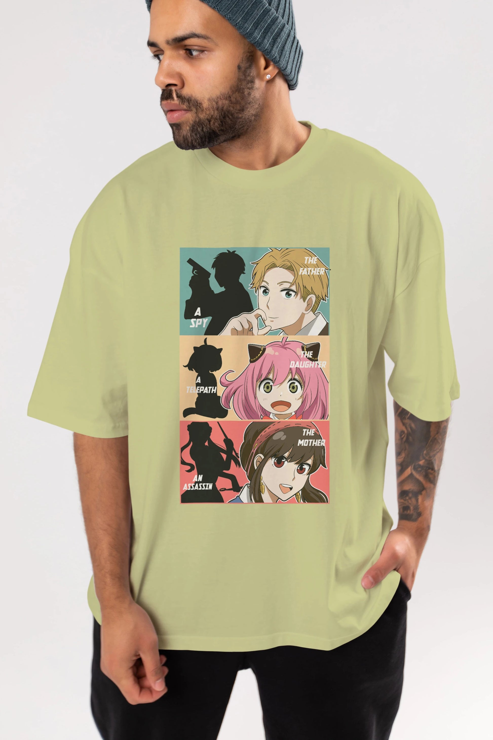 SPY X FAMILY Anime Ön Baskılı Oversize t-shirt %100 pamuk Erkek Kadın Unisex
