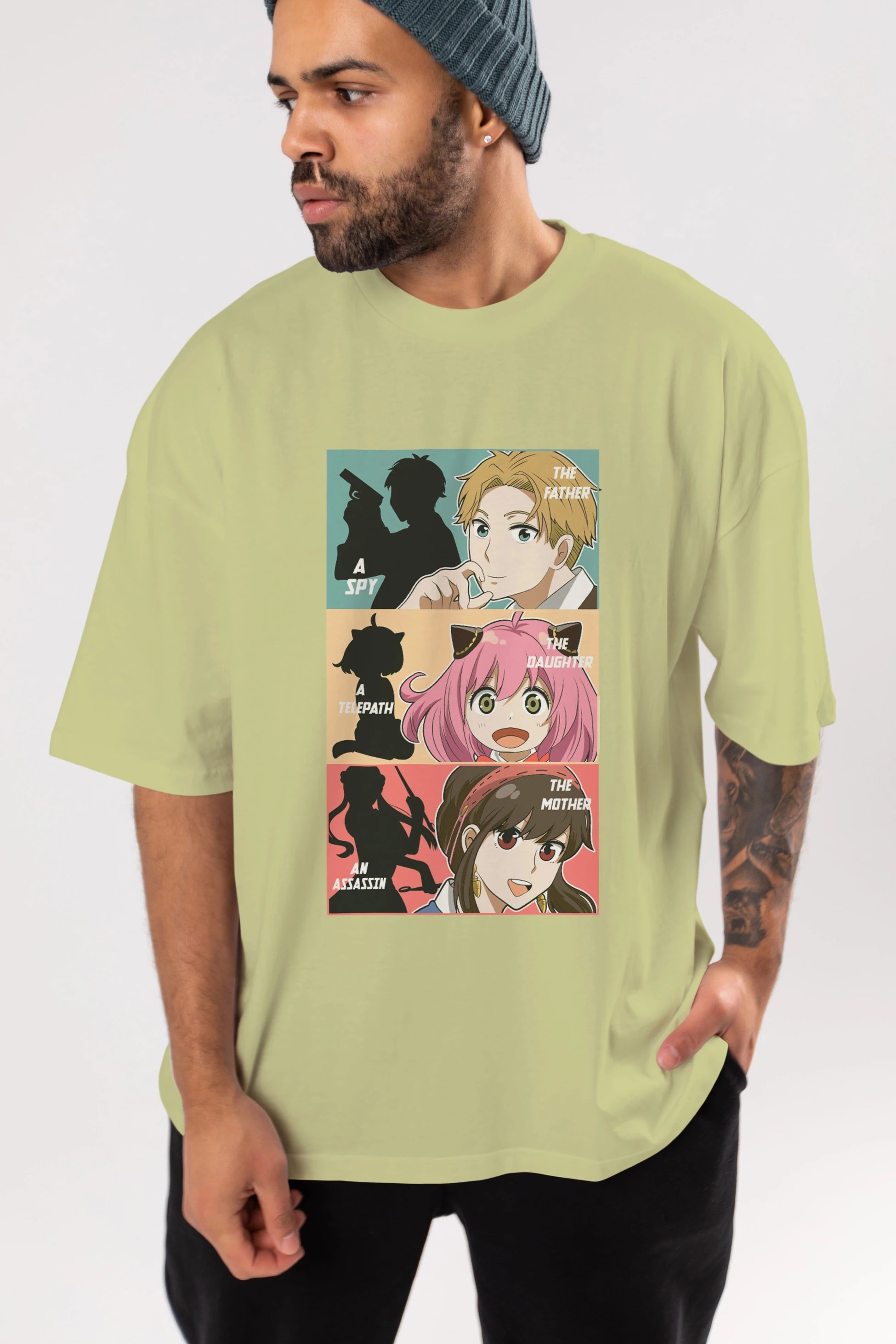 SPY X FAMILY Anime Ön Baskılı Oversize t-shirt %100 pamuk Erkek Kadın Unisex
