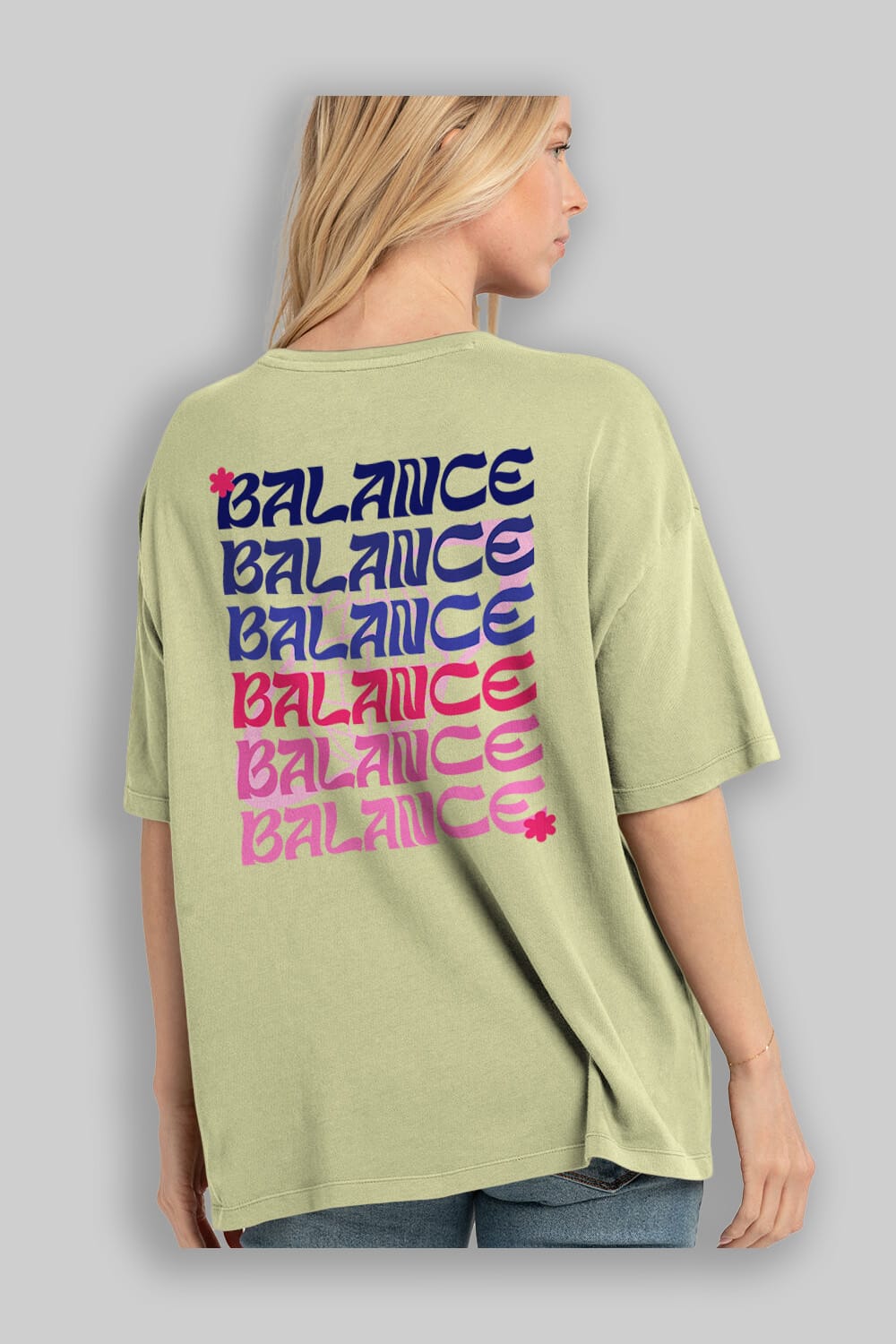 Balance Yazılı Arka Baskılı Oversize t-shirt Erkek Kadın Unisex