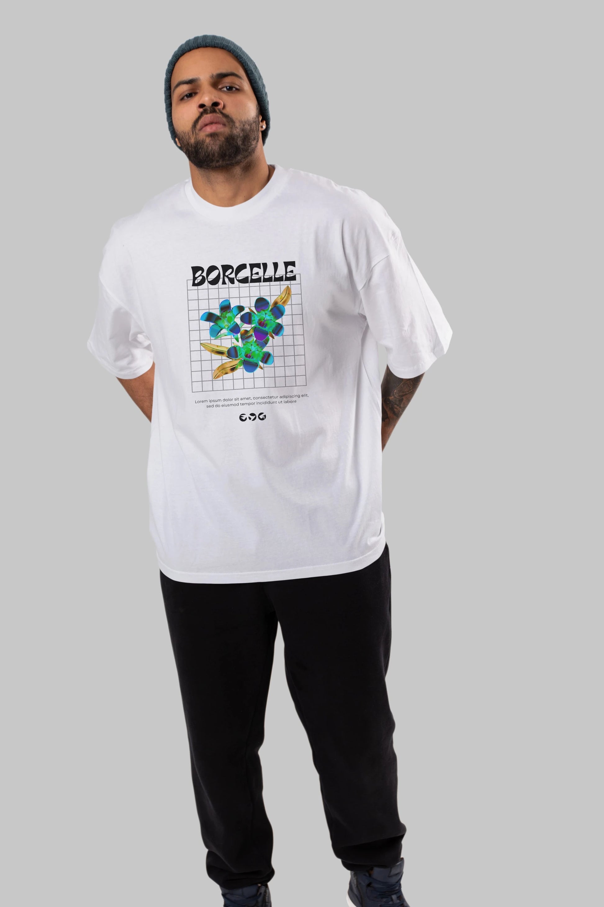 Borcelle Streetwear Ön Baskılı Oversize t-shirt Erkek Kadın Unisex