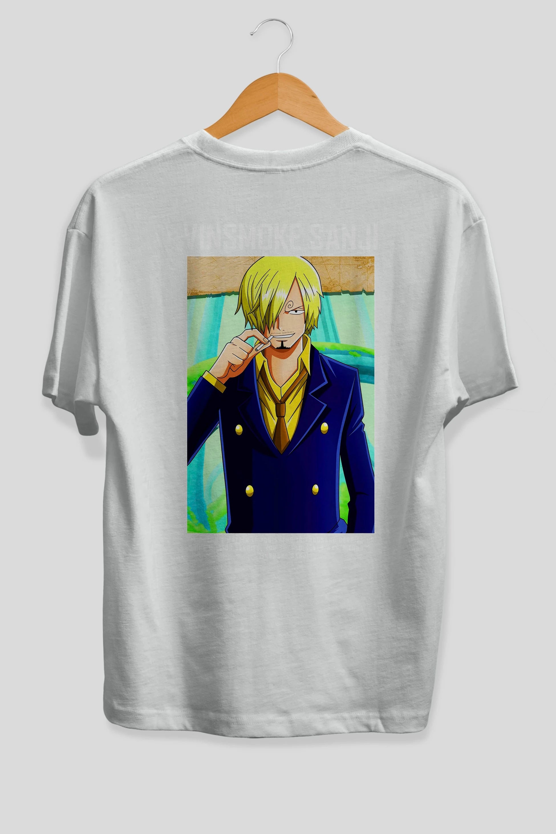 Sanji 2 Anime Arka Baskılı Oversize t-shirt Erkek Kadın Unisex %100 pamuk tişort
