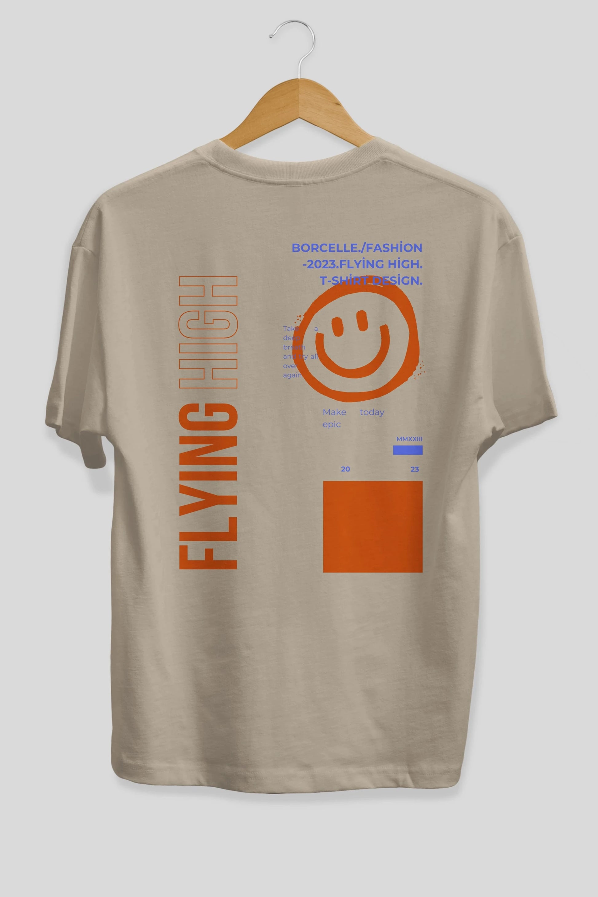 Flying High Yazılı Arka Baskılı Oversize t-shirt Erkek Kadın Unisex