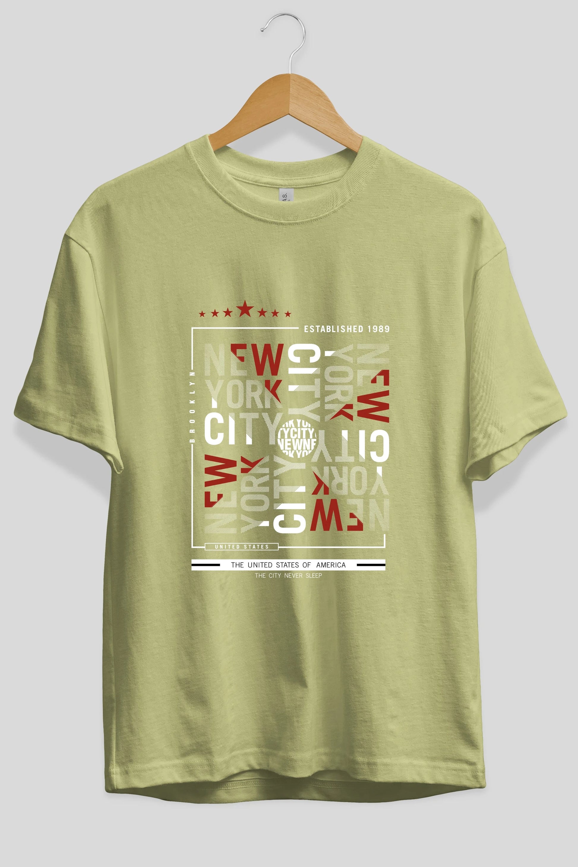 New York Style 2 Ön Baskılı Oversize t-shirt Erkek Kadın Unisex
