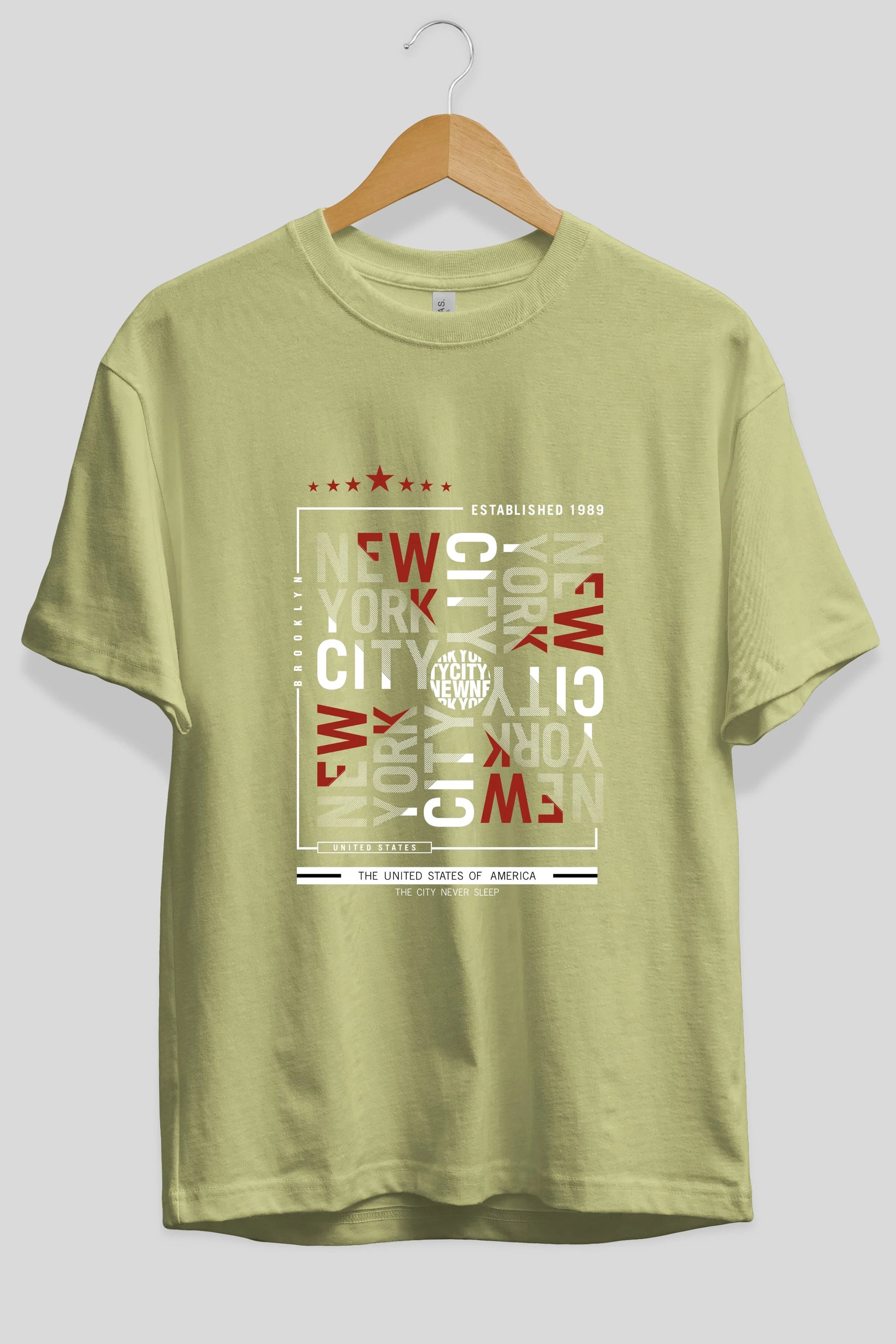 New York Style 2 Ön Baskılı Oversize t-shirt Erkek Kadın Unisex