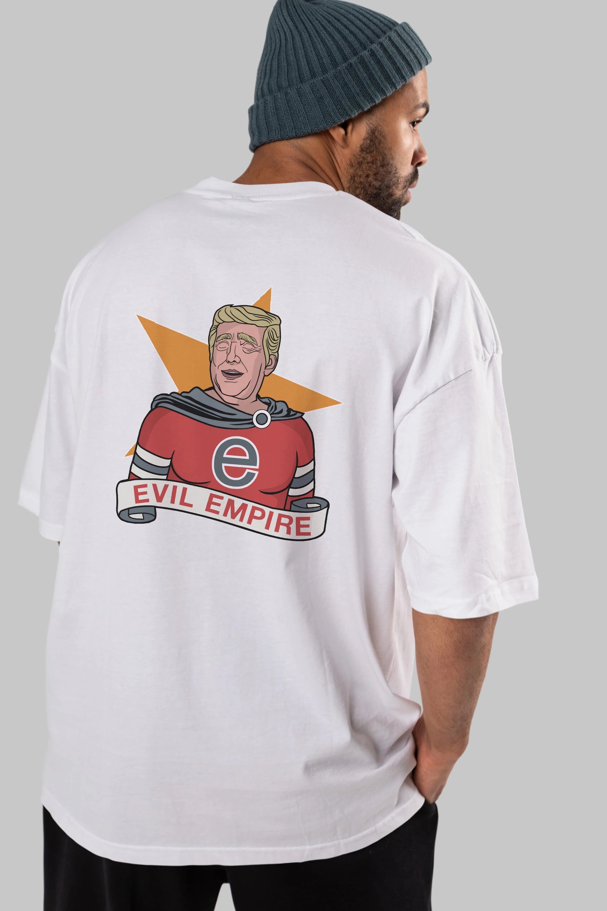 Evil Empire Trump Arka Baskılı Oversize t-shirt Erkek Kadın Unisex %100 Pamuk tişort