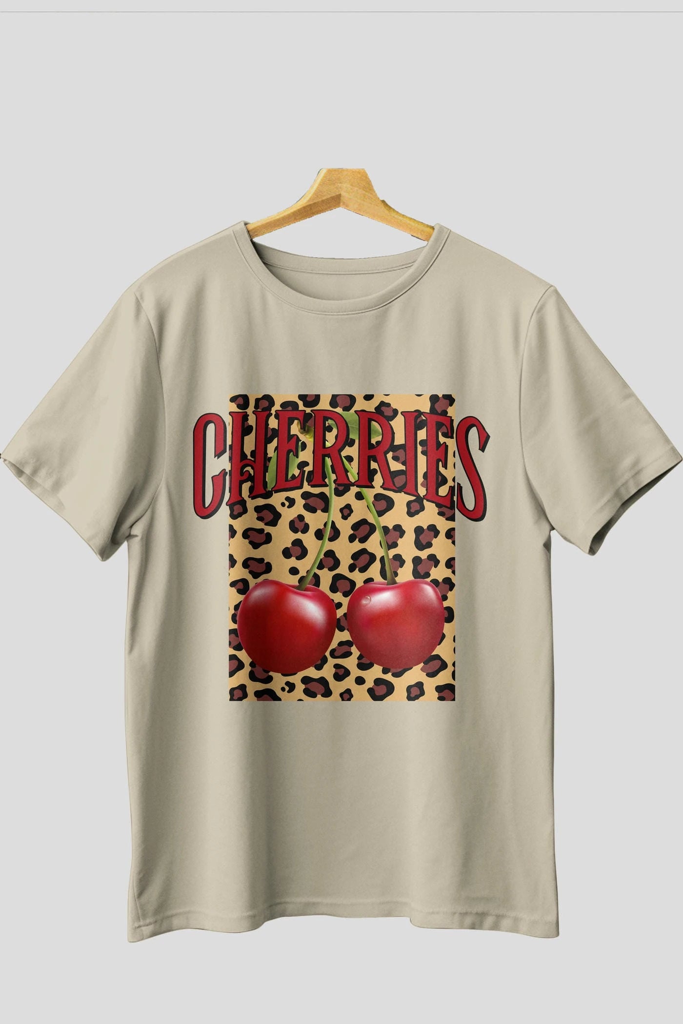 Cherry Cherries 6 Ön Baskılı Oversize t-shirt Erkek Kadın Pamuk Bisiklet Yaka tişort