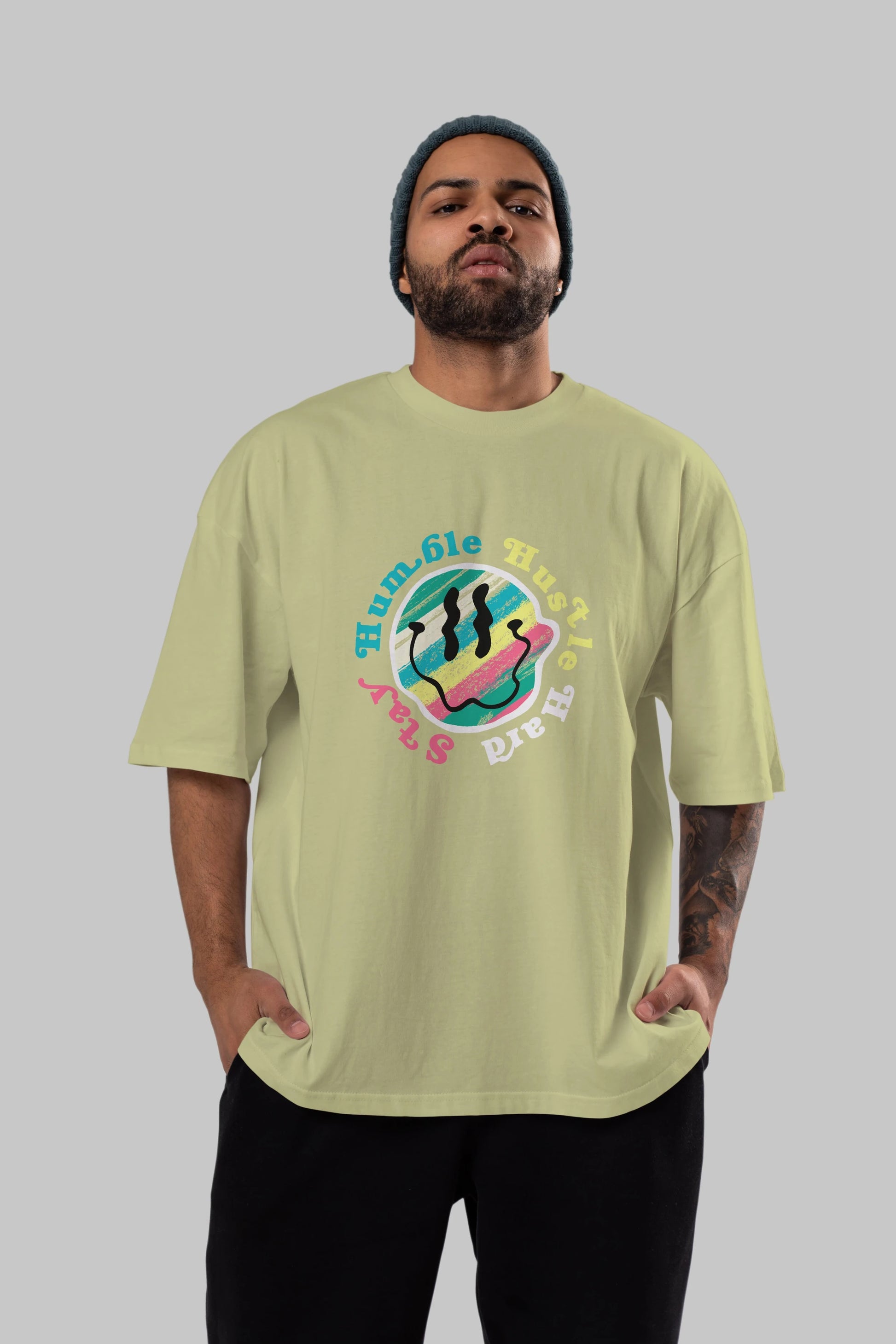 Stay Humble 2 Ön Baskılı Oversize t-shirt Erkek Kadın Unisex