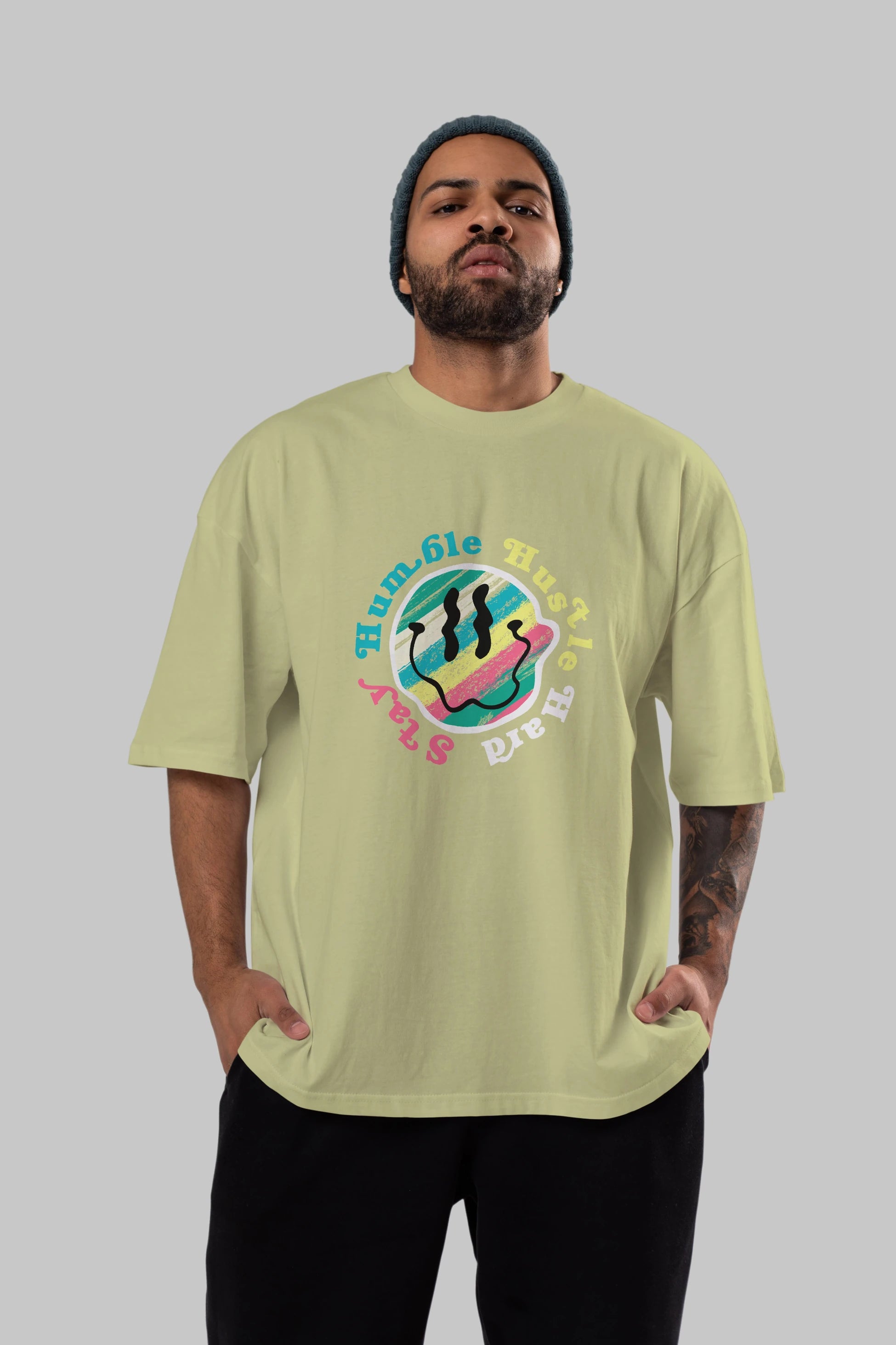 Stay Humble 2 Ön Baskılı Oversize t-shirt Erkek Kadın Unisex