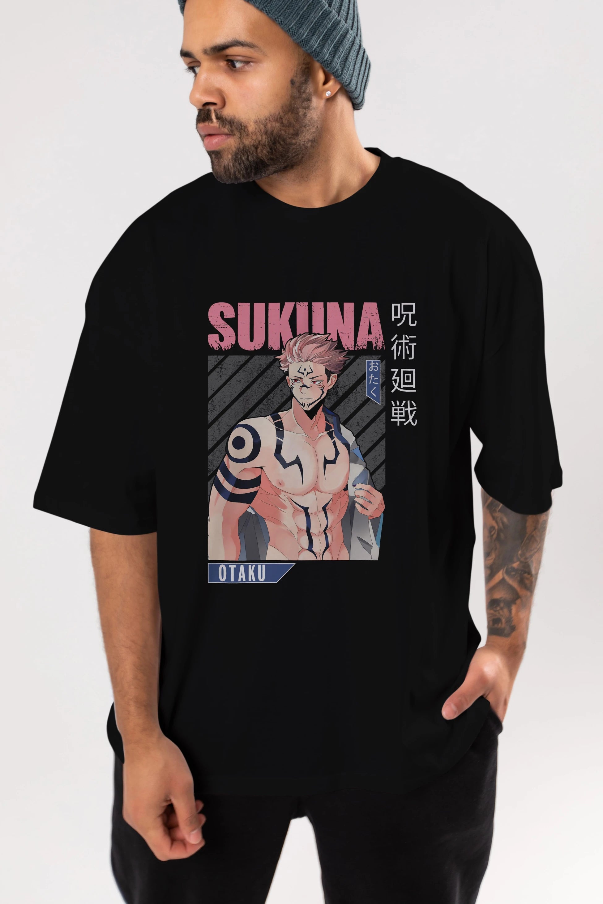 Sukuna Ryoumen 1 Anime Ön Baskılı Oversize t-shirt %100 pamuk Erkek Kadın Unisex