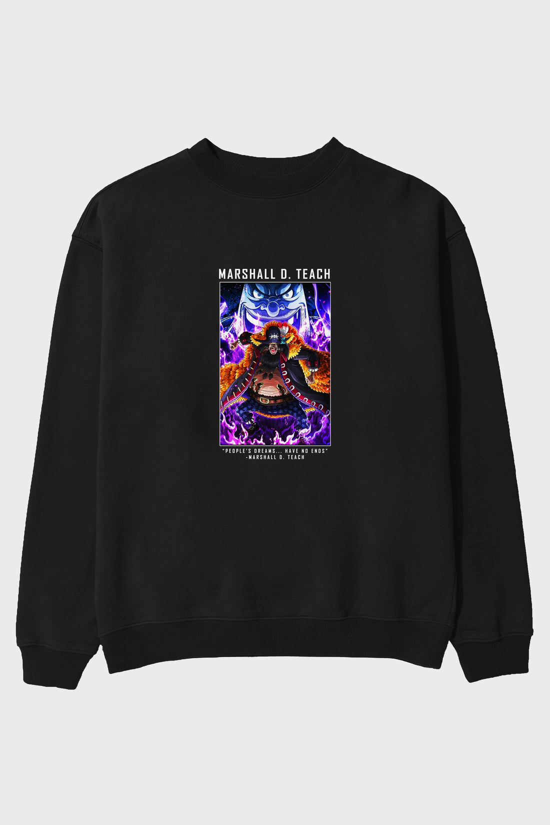 Blackbeard Ön Baskılı Anime Oversize Sweatshirt Erkek Kadın Unisex