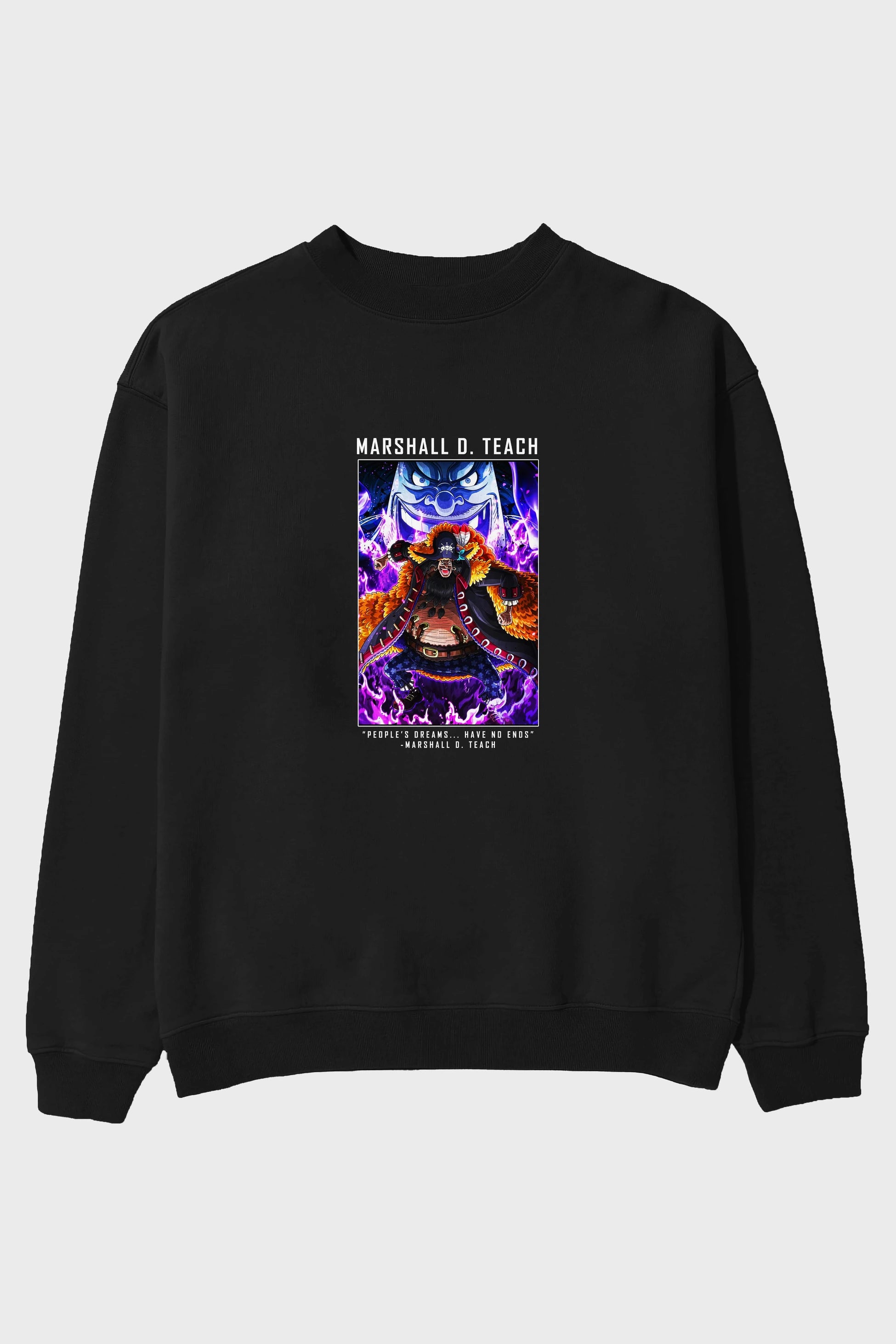Blackbeard Ön Baskılı Anime Oversize Sweatshirt Erkek Kadın Unisex