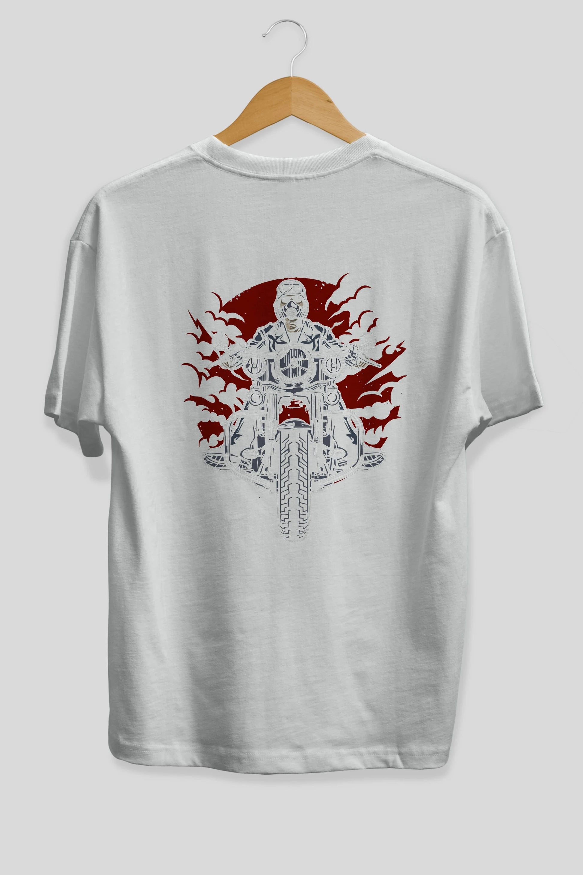 Wild Biker Arka Baskılı Oversize t-shirt Erkek Kadın Unisex %100 Pamuk