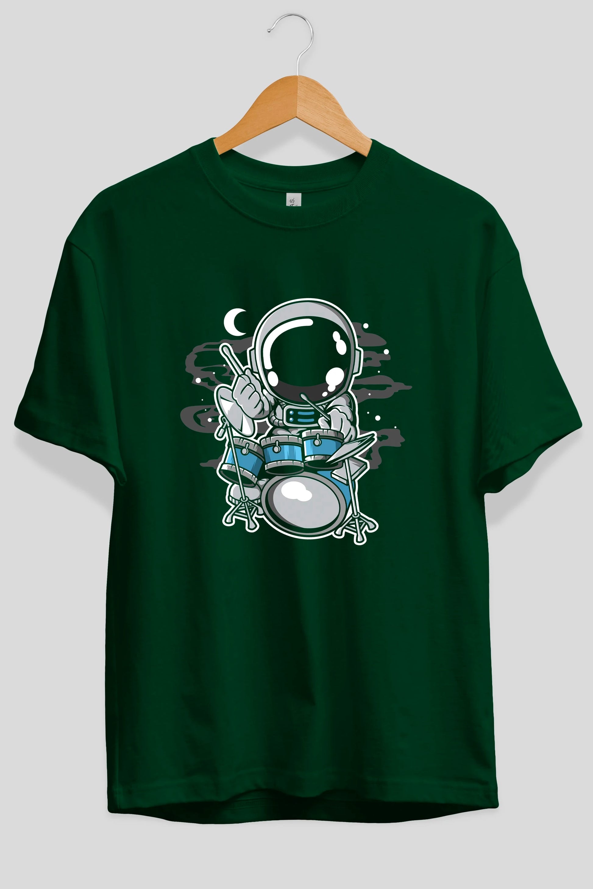 Astronaut Drummer Ön Baskılı Oversize t-shirt Erkek Kadın Unisex