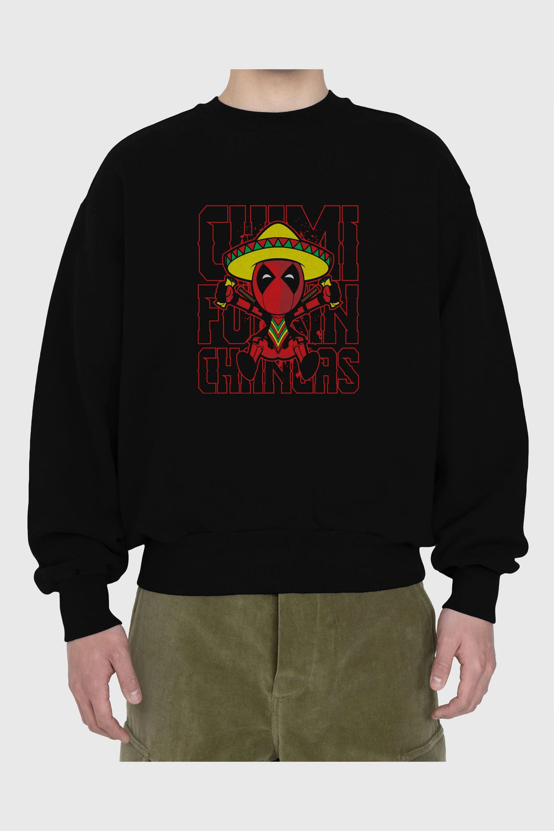 Deadpool (14) Ön Baskılı Oversize Sweatshirt Erkek Kadın Unisex