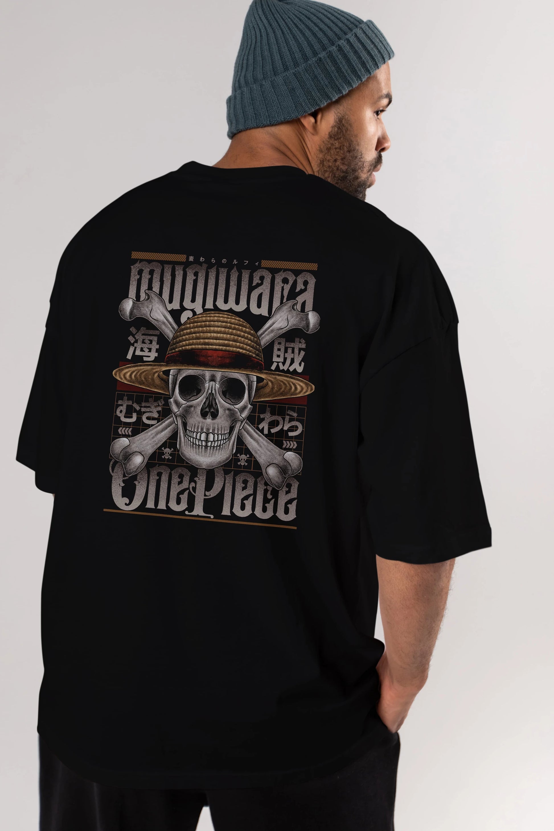 ONE PIECE (2) Anime Arka Baskılı Oversize t-shirt Erkek Kadın Unisex