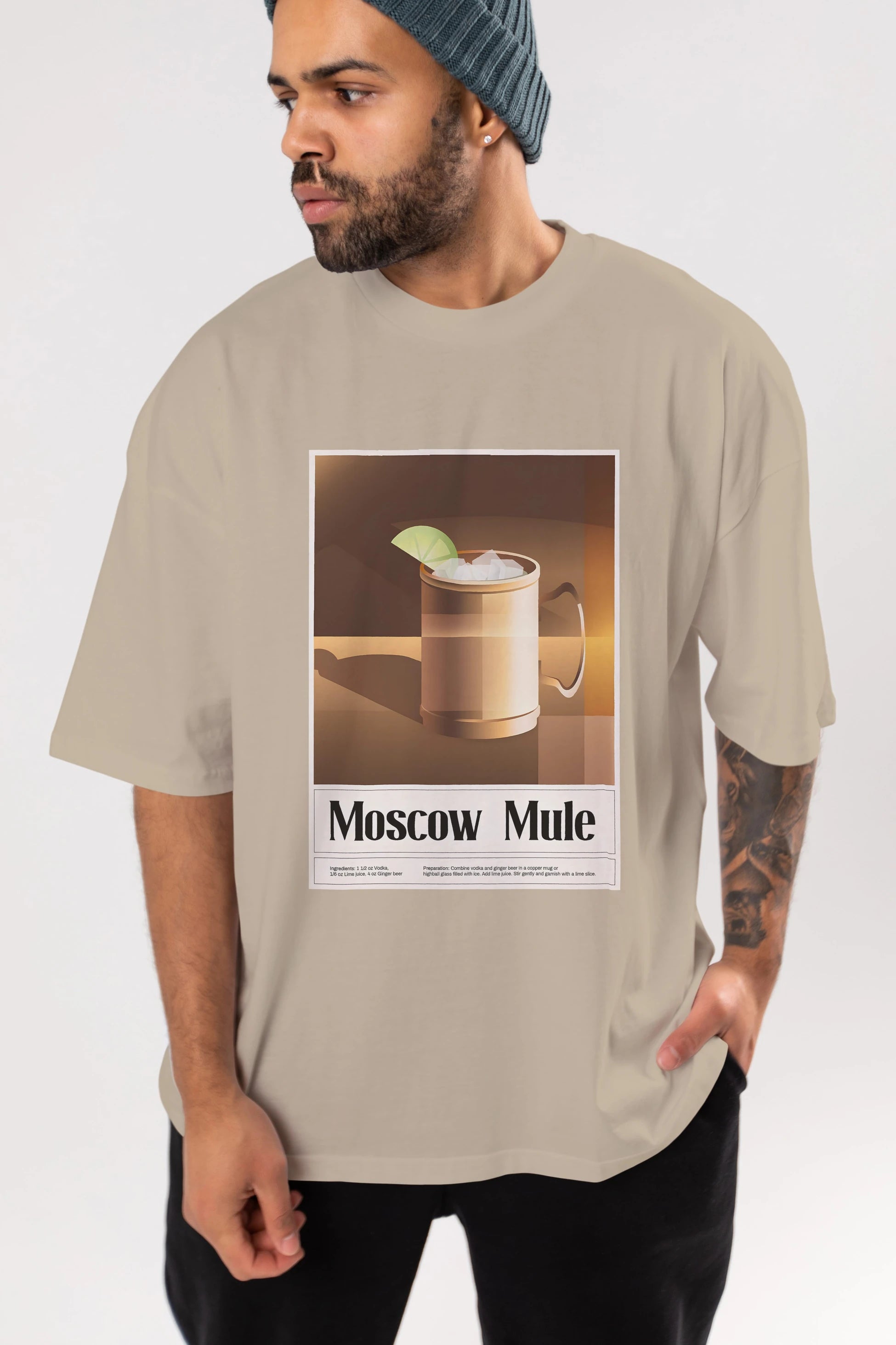 Moscow Mule 3 Ön Baskılı Oversize t-shirt Erkek Kadın Unisex %100 Pamuk Bisiklet Yaka tişort