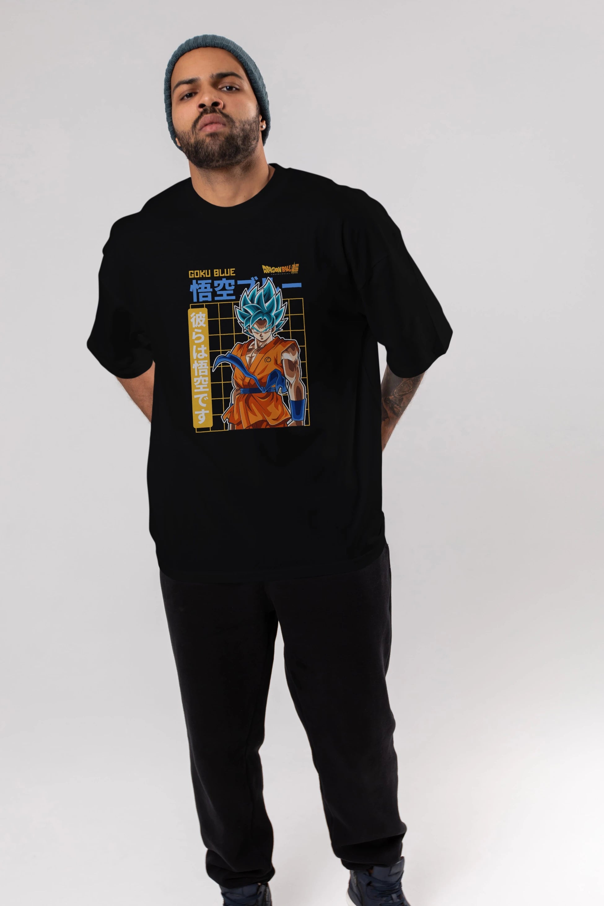 GOKU 1 Anime Ön Baskılı Oversize t-shirt %100 pamuk Erkek Kadın Unisex