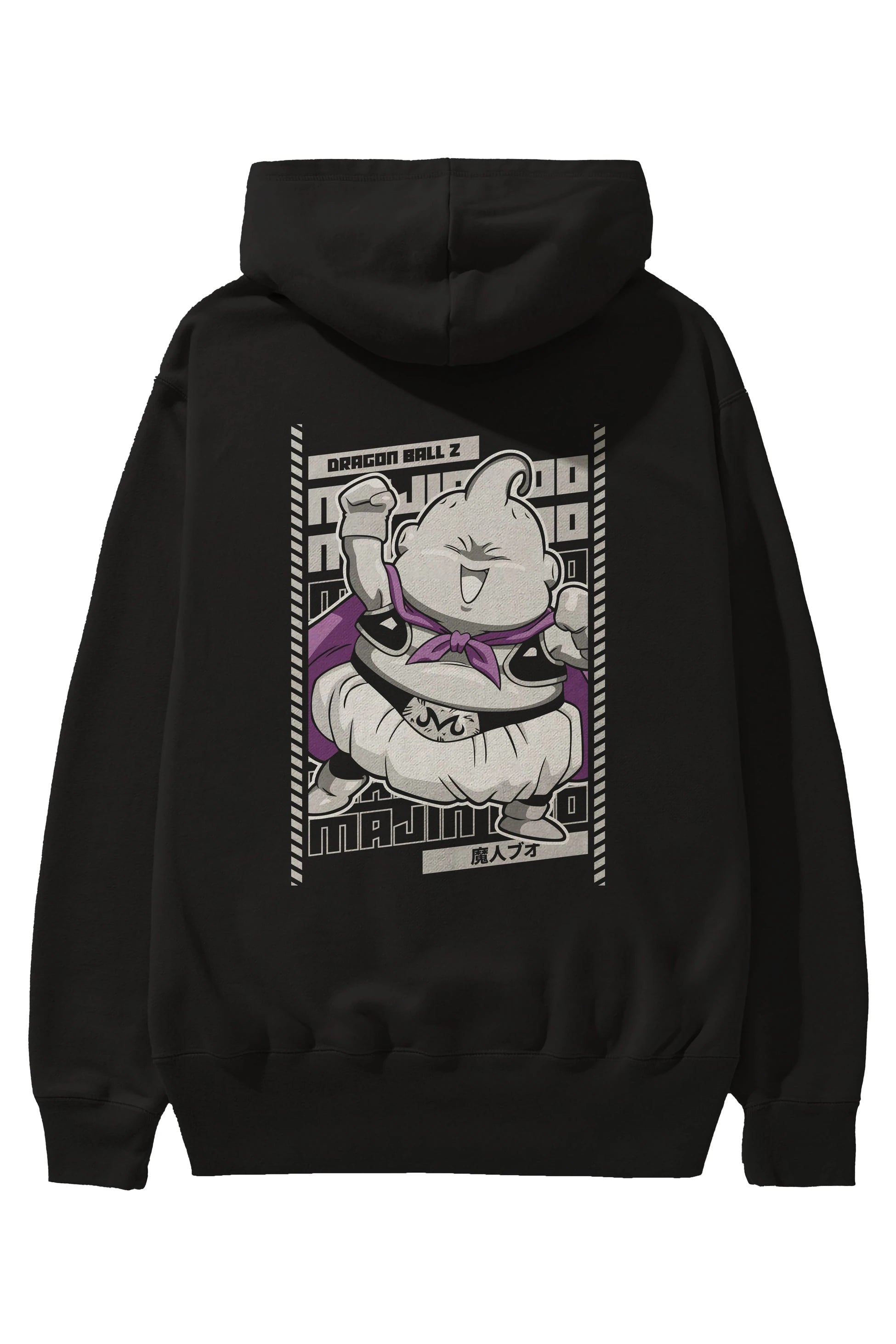 MAJIN BOO2 Anime Arka Baskılı Hoodie Oversize Kapüşonlu Sweatshirt Erkek Kadın Unisex