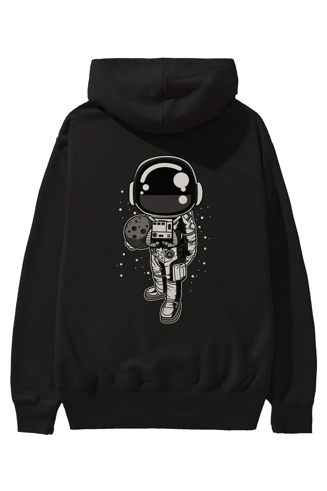 Astronaut Holding The Moon Arka Baskılı Hoodie Oversize Kapüşonlu Sweatshirt Erkek Kadın Unisex