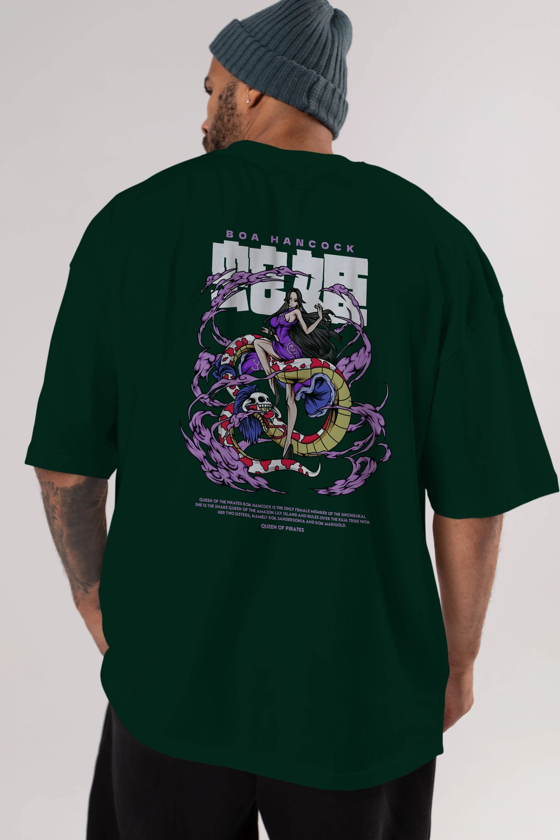 Boa Hancock Anime Arka Baskılı Oversize t-shirt Erkek Kadın Unisex