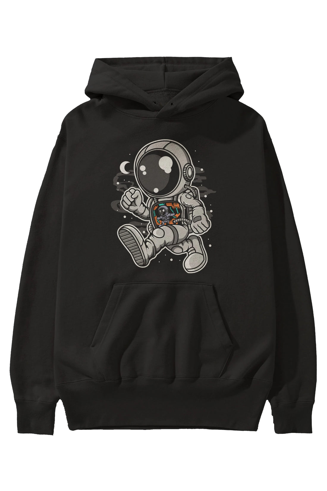 Astronaut Robotic Machine Ön Baskılı Hoodie Oversize Kapüşonlu Sweatshirt Erkek Kadın Unisex