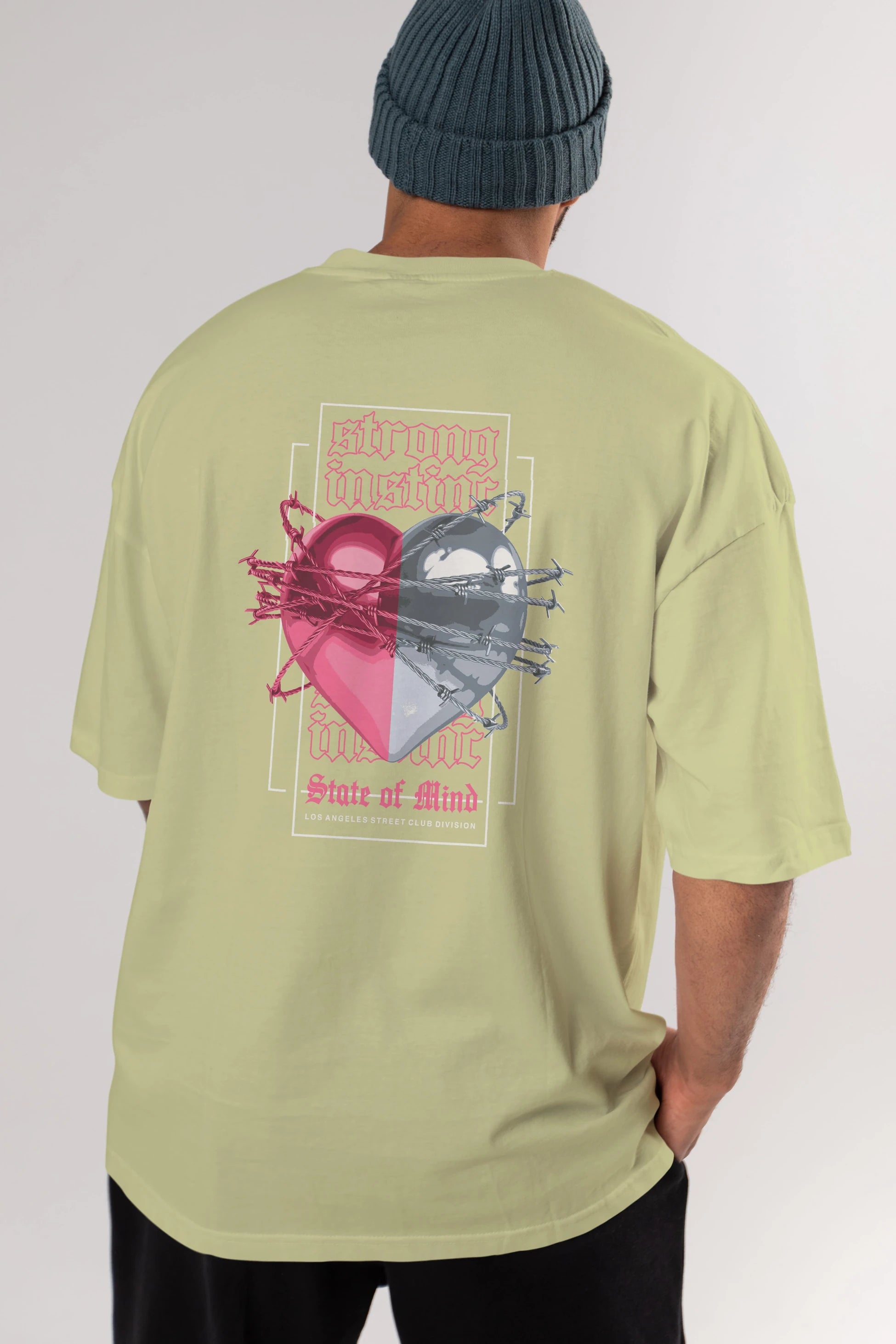 State of Mind Arka Baskılı Oversize t-shirt Erkek Kadın Unisex