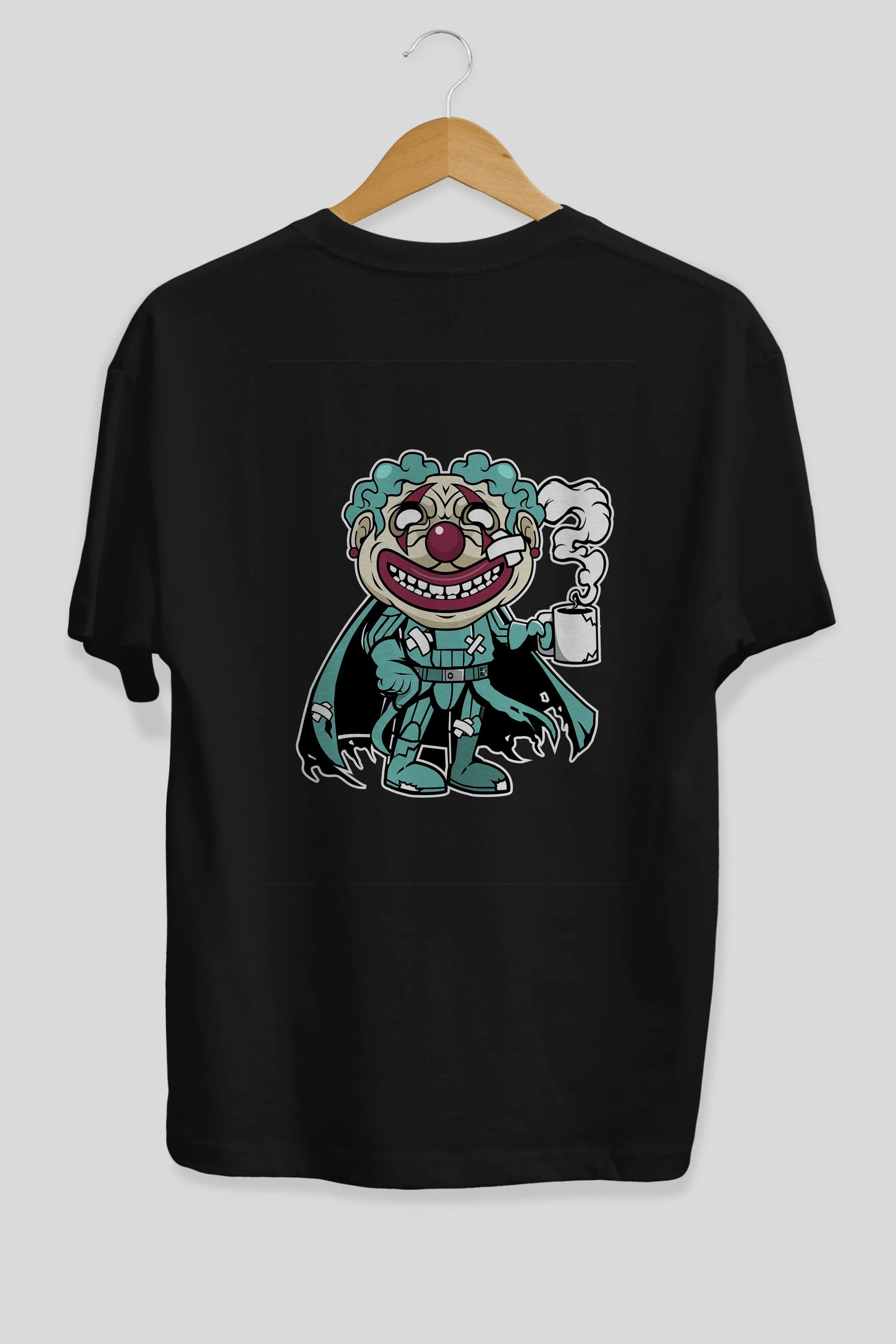 Super Clown Arka Baskılı Oversize t-shirt Erkek Kadın Unisex %100 Pamuk tişort
