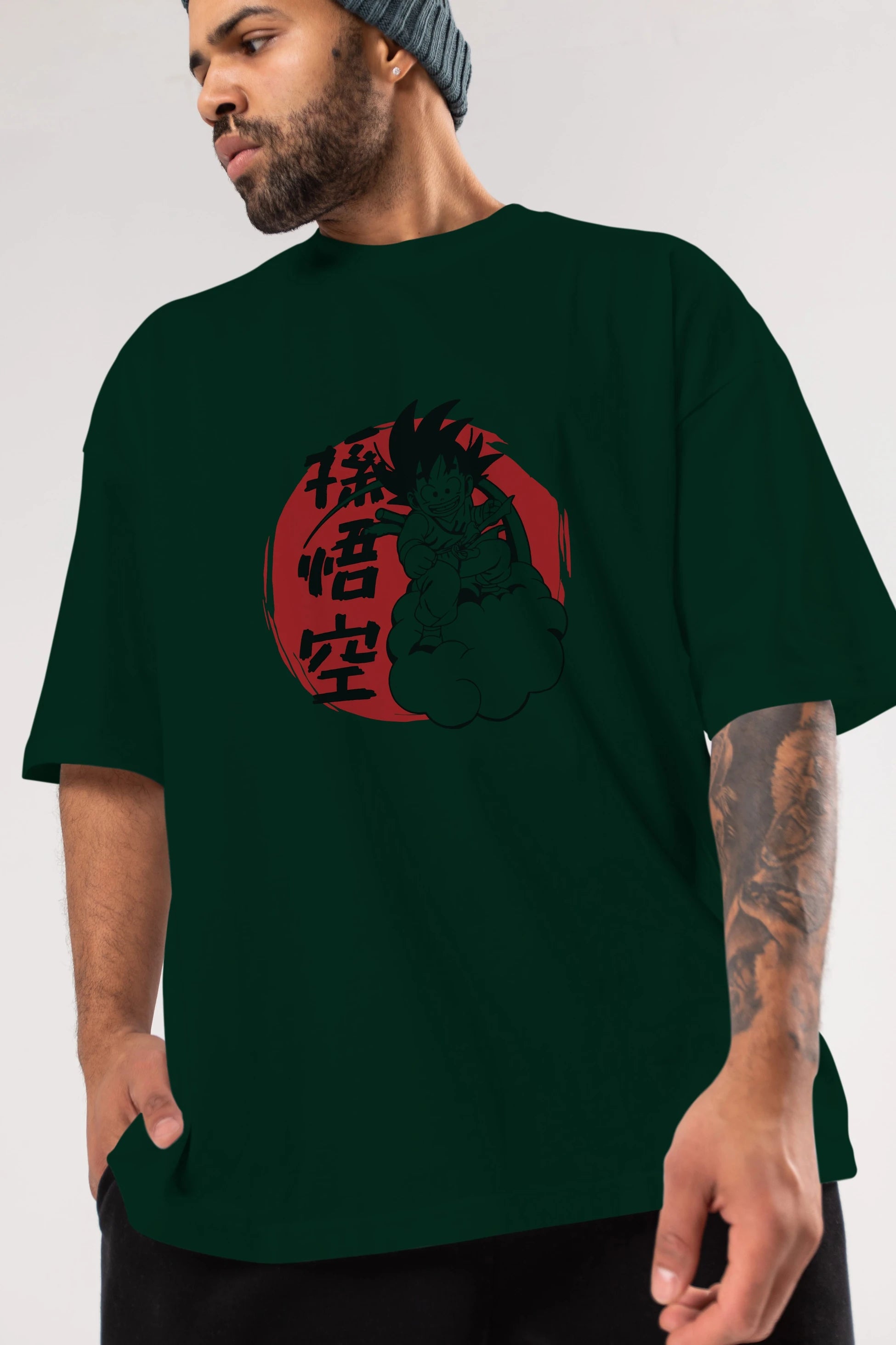 DRAGON BALL Anime Ön Baskılı Oversize t-shirt %100 pamuk Erkek Kadın Unisex