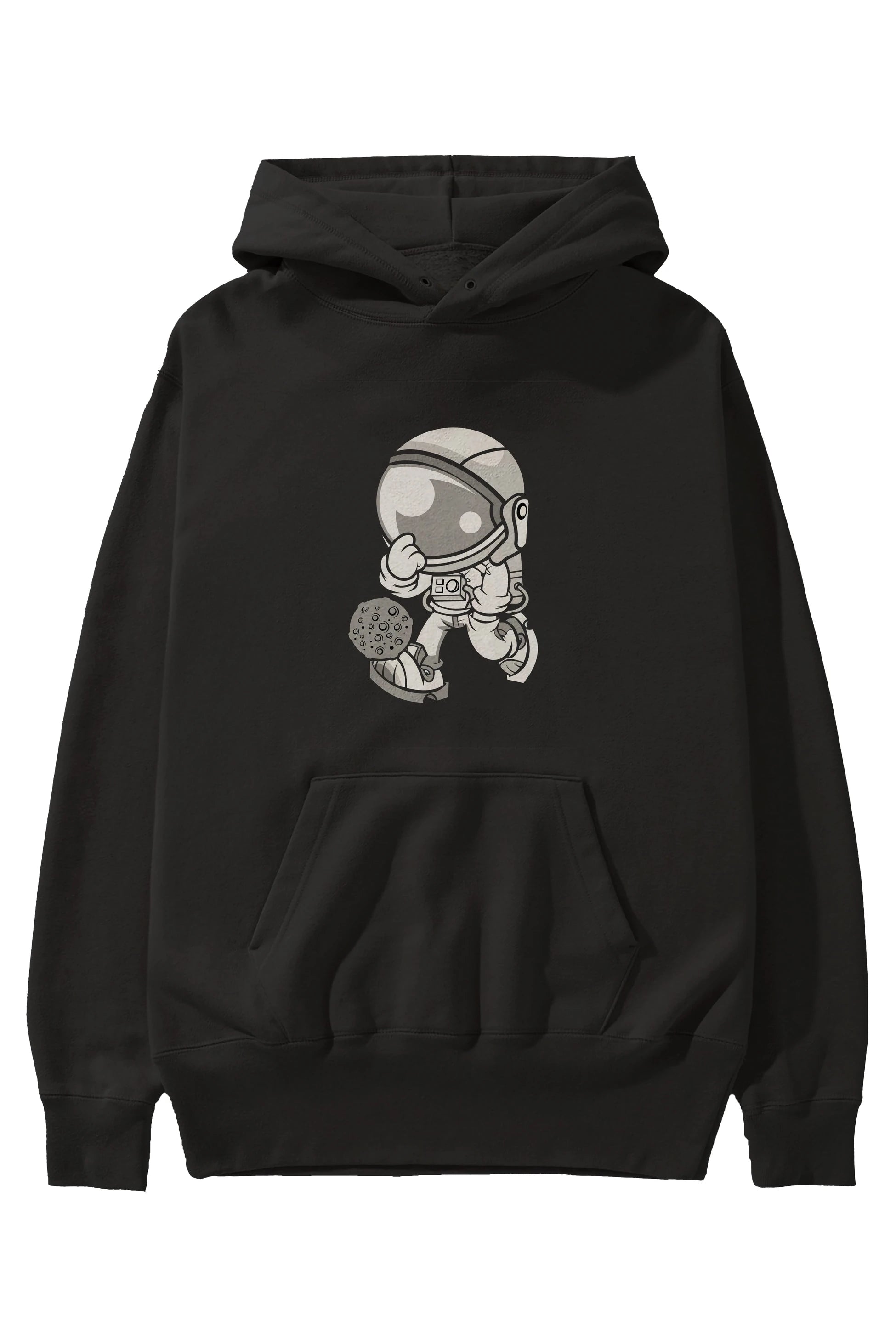 Street Astronaut Ön Baskılı Hoodie Oversize Kapüşonlu Sweatshirt Erkek Kadın Unisex