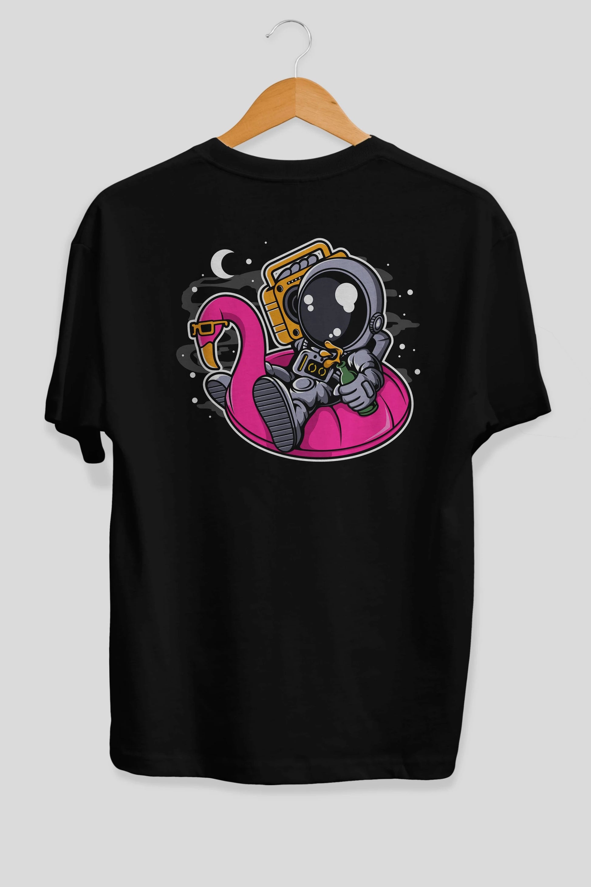 Astronaut Floaties Ballon Arka Baskılı Oversize t-shirt Erkek Kadın Unisex