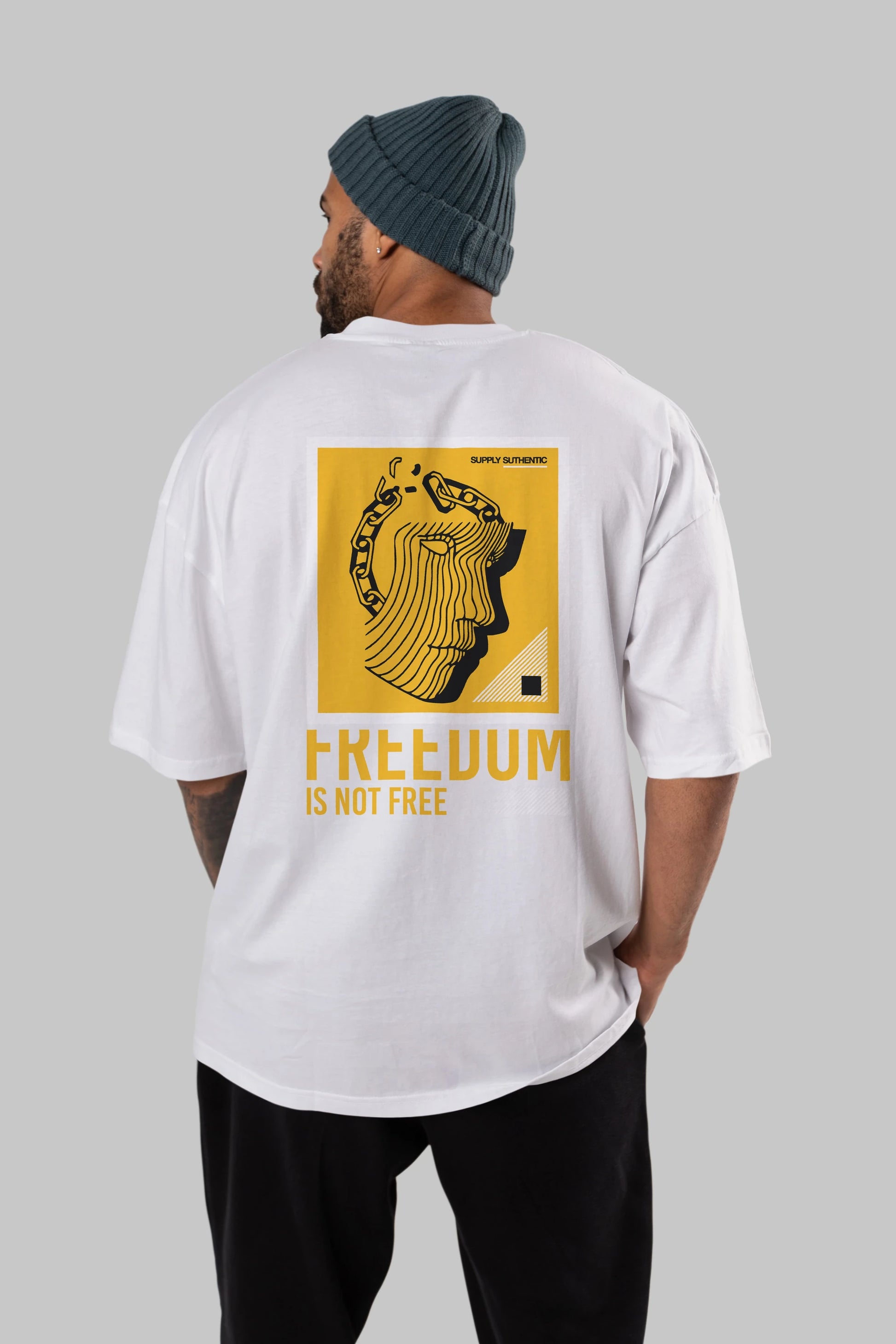Freedom is Not Free Arka Baskılı Oversize t-shirt Erkek Kadın Unisex