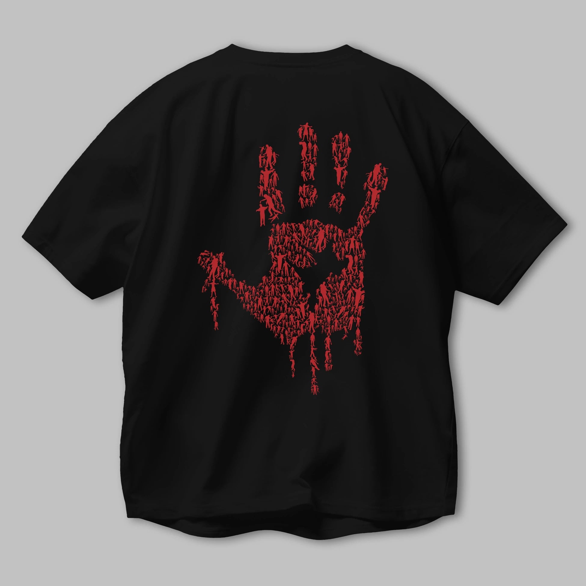 Hand Of Zombies Arka Baskılı Oversize t-shirt %100 pamuk Erkek Kadın Unisex