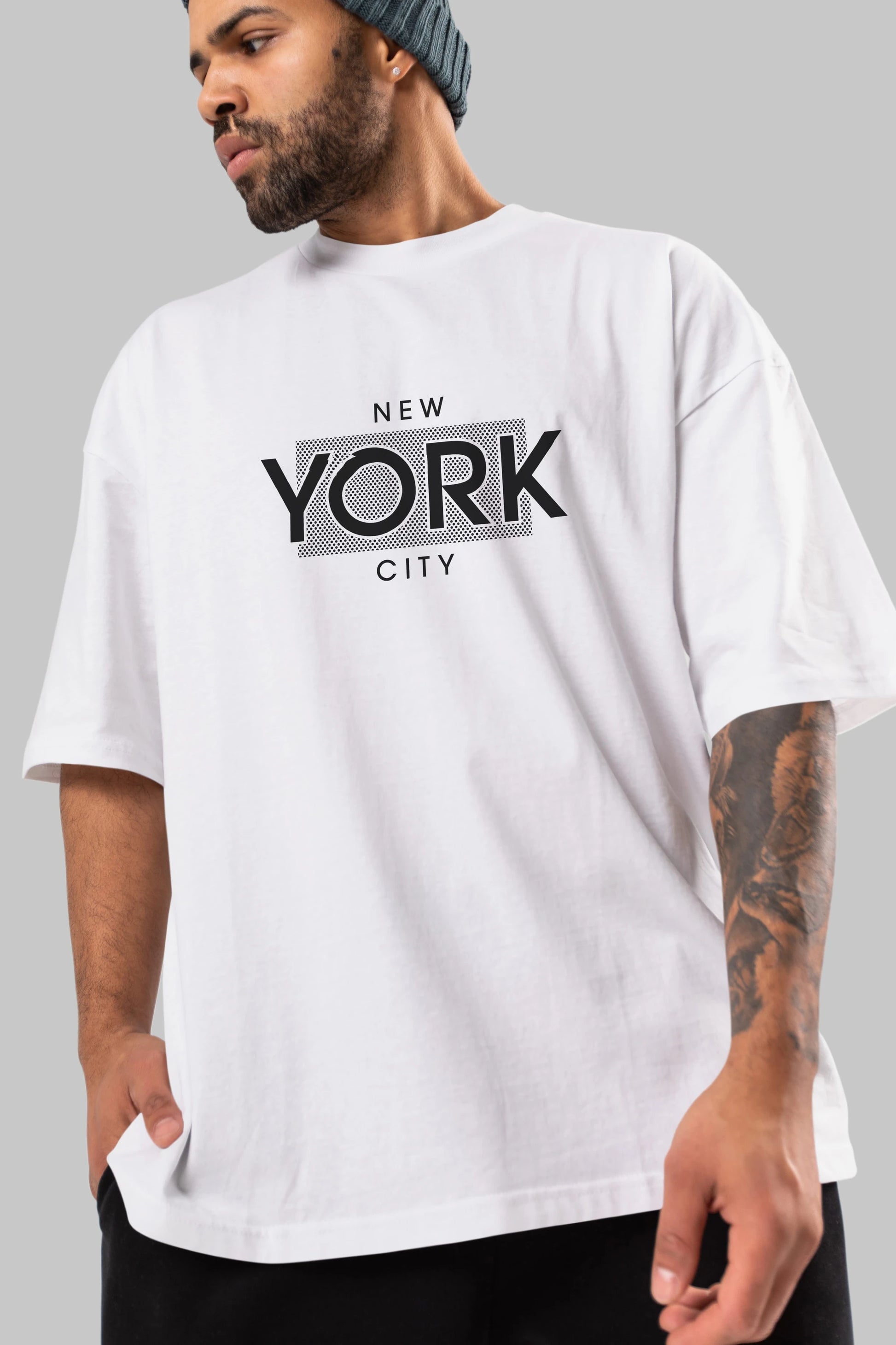 New York City Ön Baskılı Oversize t-shirt Erkek Kadın Unisex