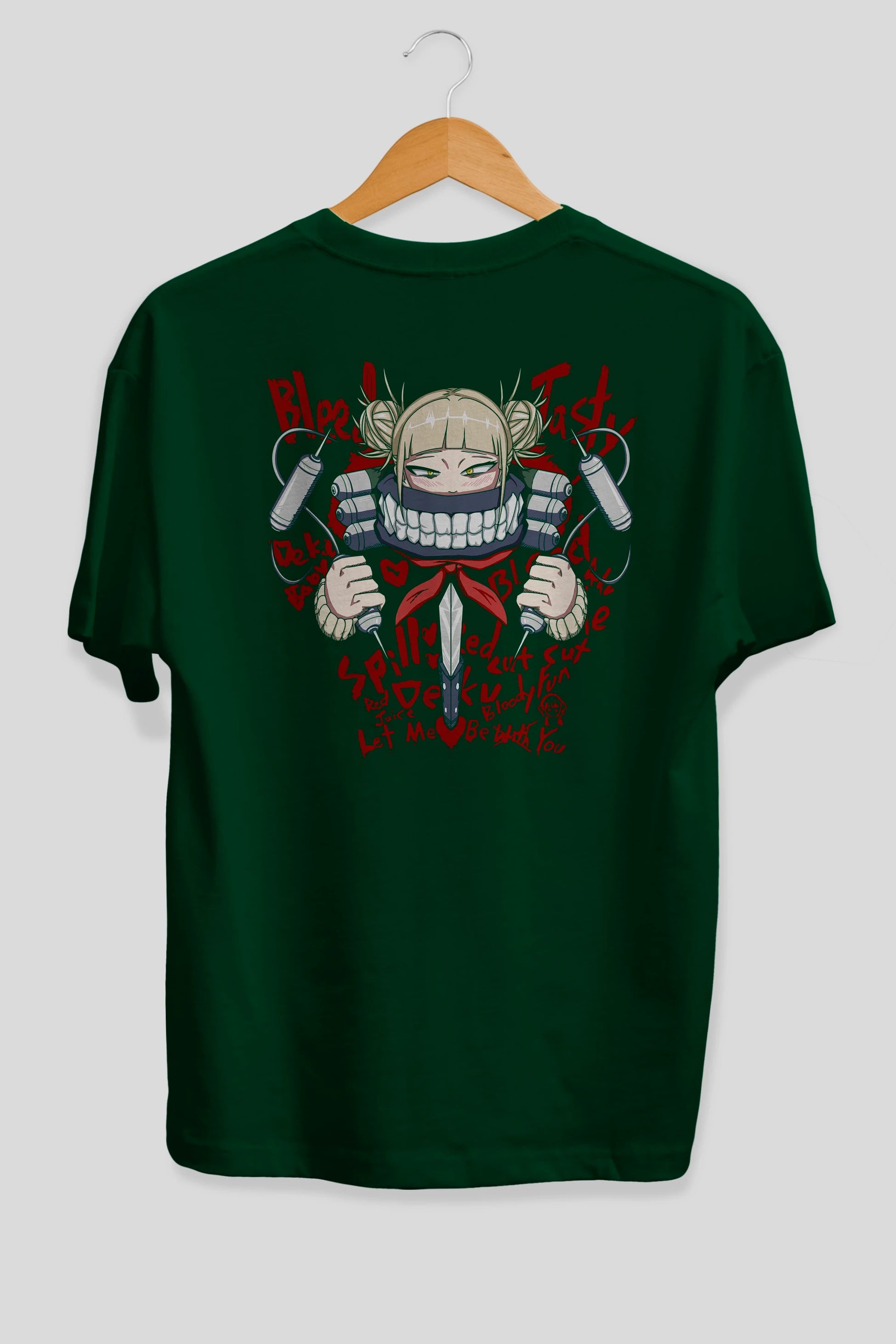 Himiko Toga 1 Anime Arka Baskılı Oversize t-shirt Erkek Kadın Unisex