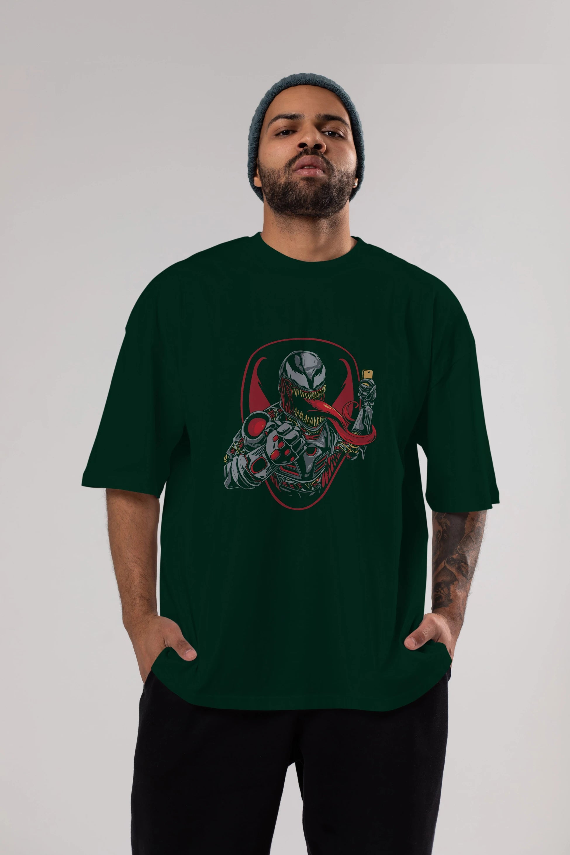 Venom (17) Ön Baskılı Oversize t-shirt Erkek Kadın Unisex %100 Pamuk Bisiklet Yaka tişort